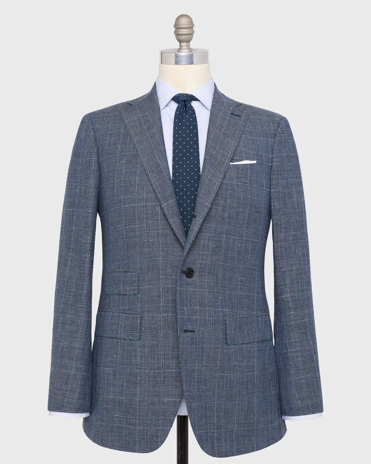 Virgil No. 3 Suit In Blue Glen Plaid Hopsack 1