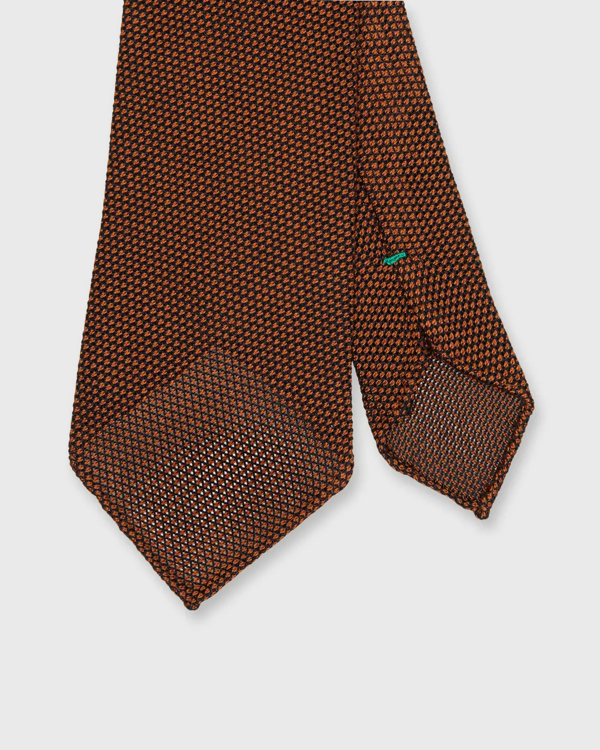 Silk Fino Grenadine Tie In Ginger/Navy 1