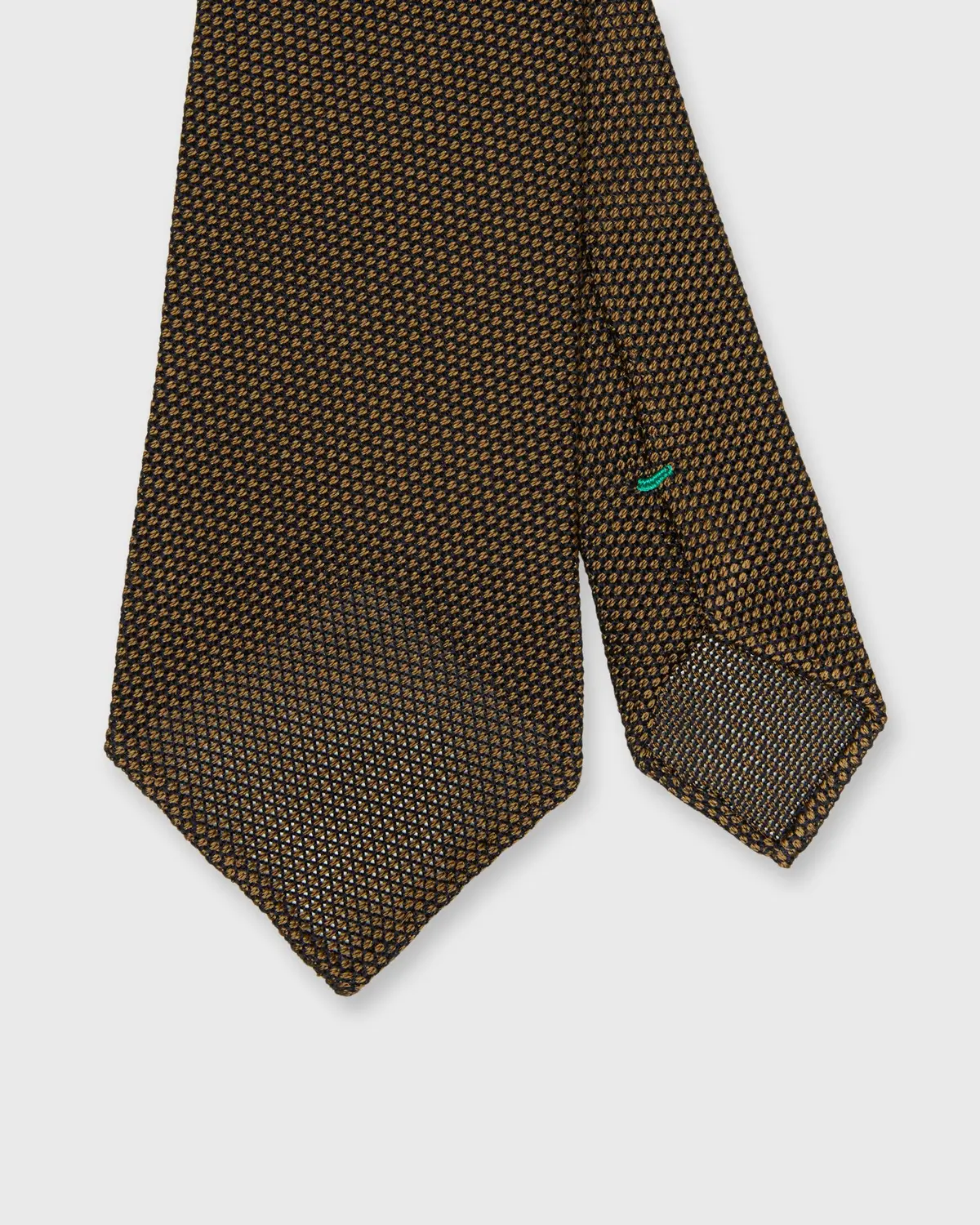 Silk Fino Grenadine Tie In Tan/Navy 1