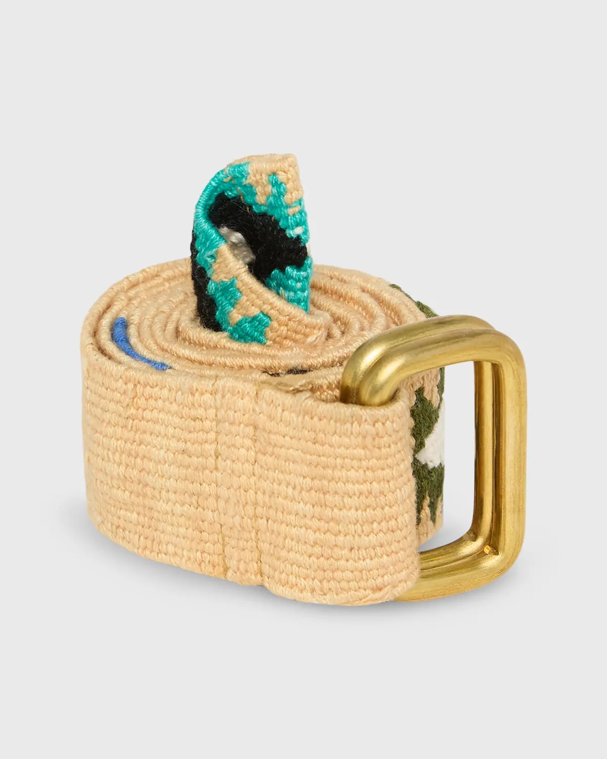 Hand-Loomed D-Ring Belt In Maize Tribal 1