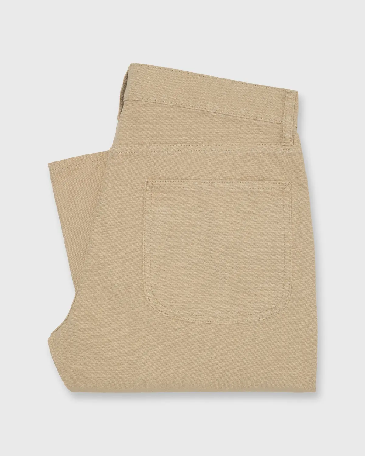 Garment-Dyed Brush Pant In Khaki Canvas 1