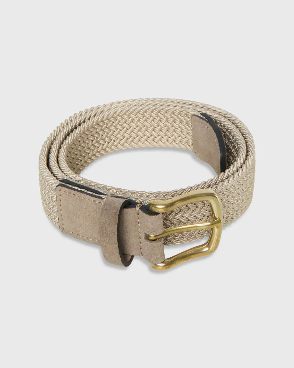 1.25" Woven Elastic Belt In Khaki 1