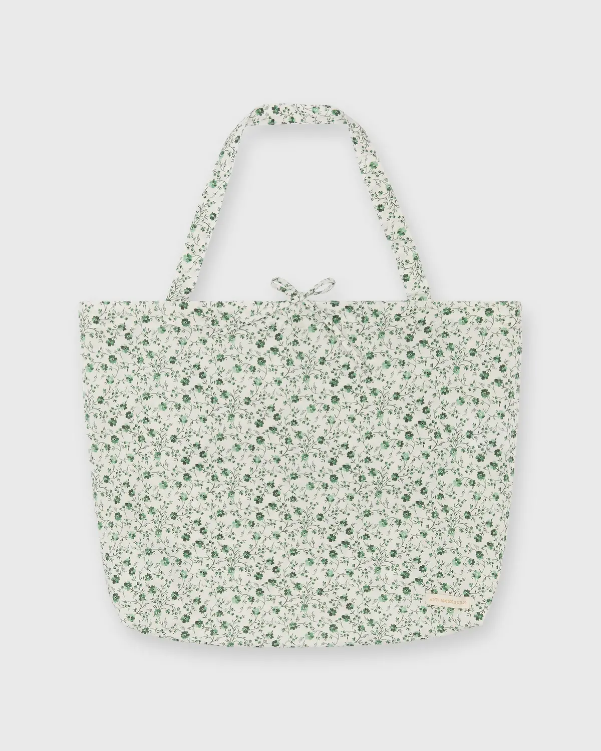 Reusable Tote Bag In Green Indigo Berry Liberty Fabric 1