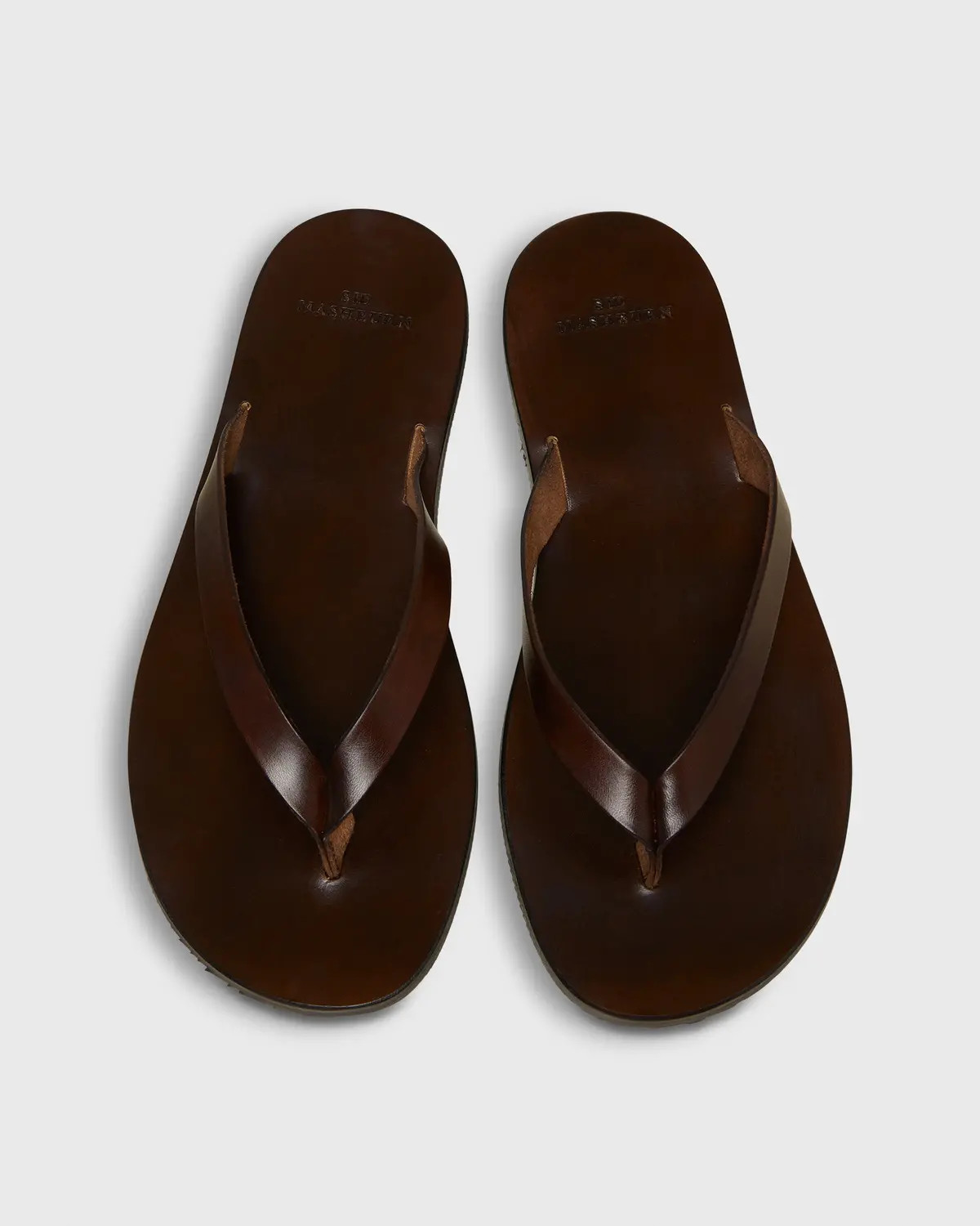 Thong Sandal In Brown Leather 1