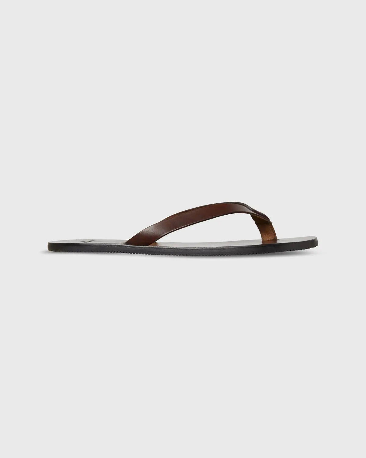 Thong Sandal In Brown Leather 2