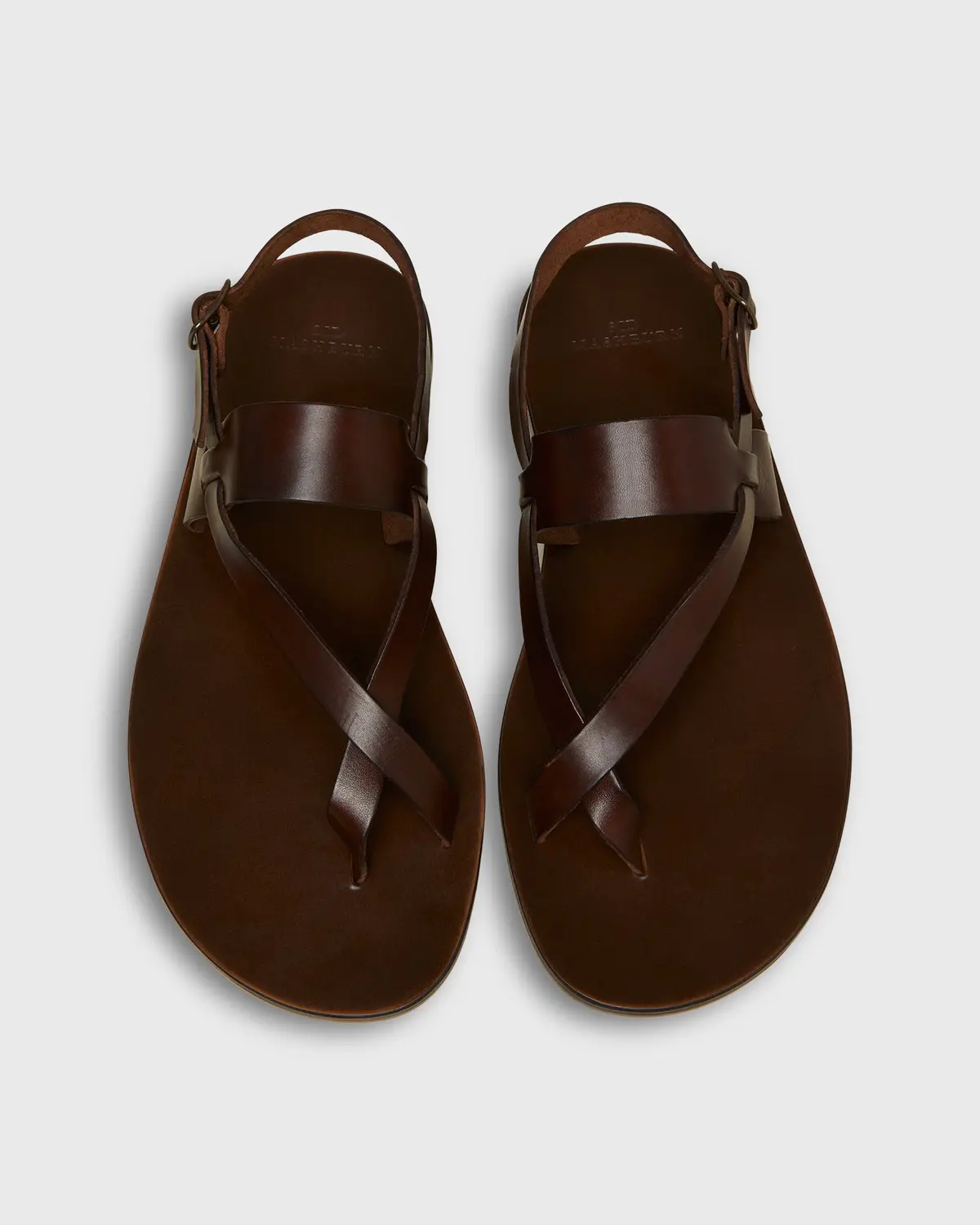 Toe-Strap Sandal In Brown Leather 1
