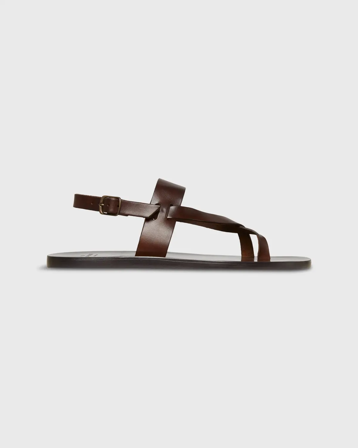 Toe-Strap Sandal In Brown Leather 2