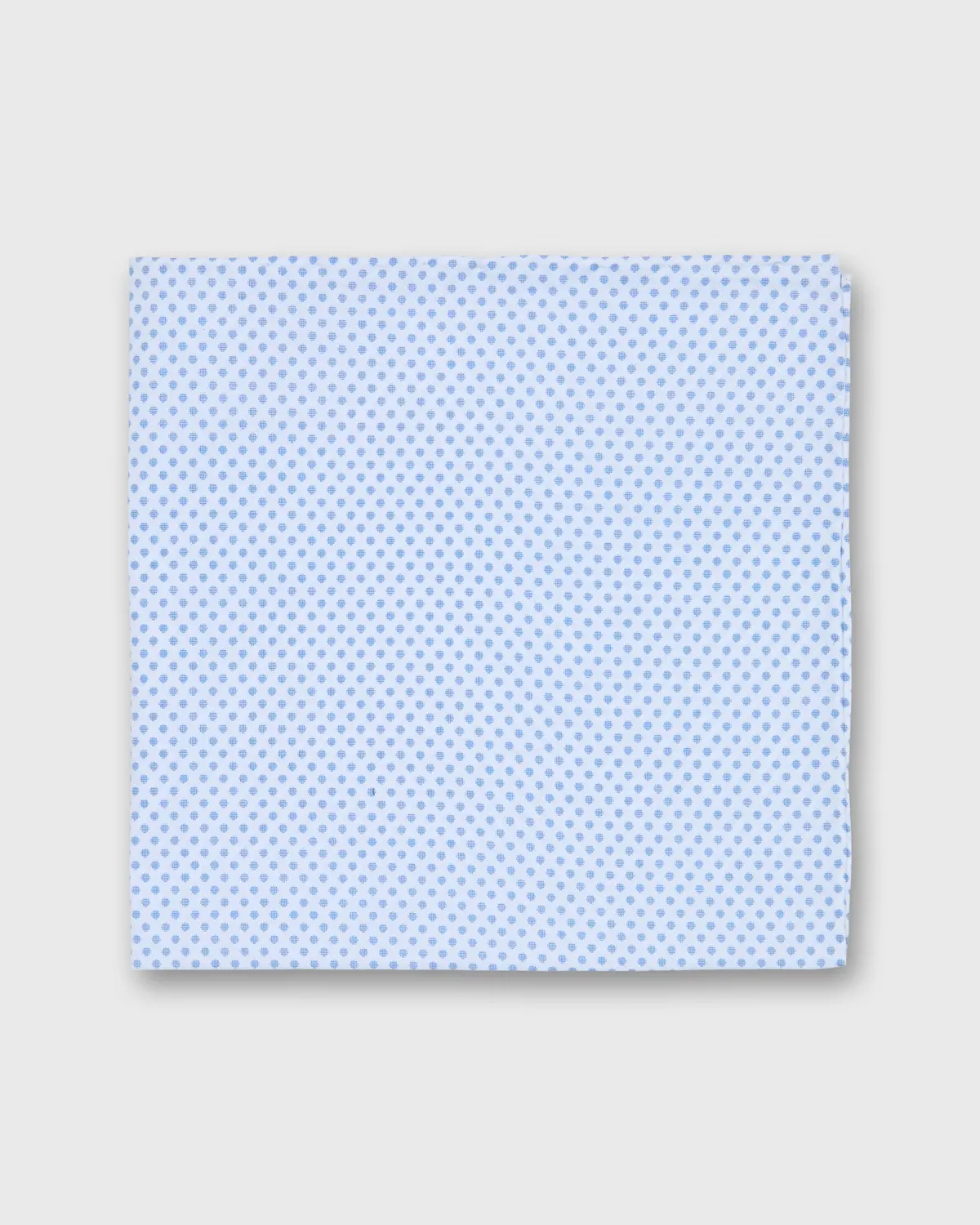 Cotton Print Pocket Square In Blue Dot 1