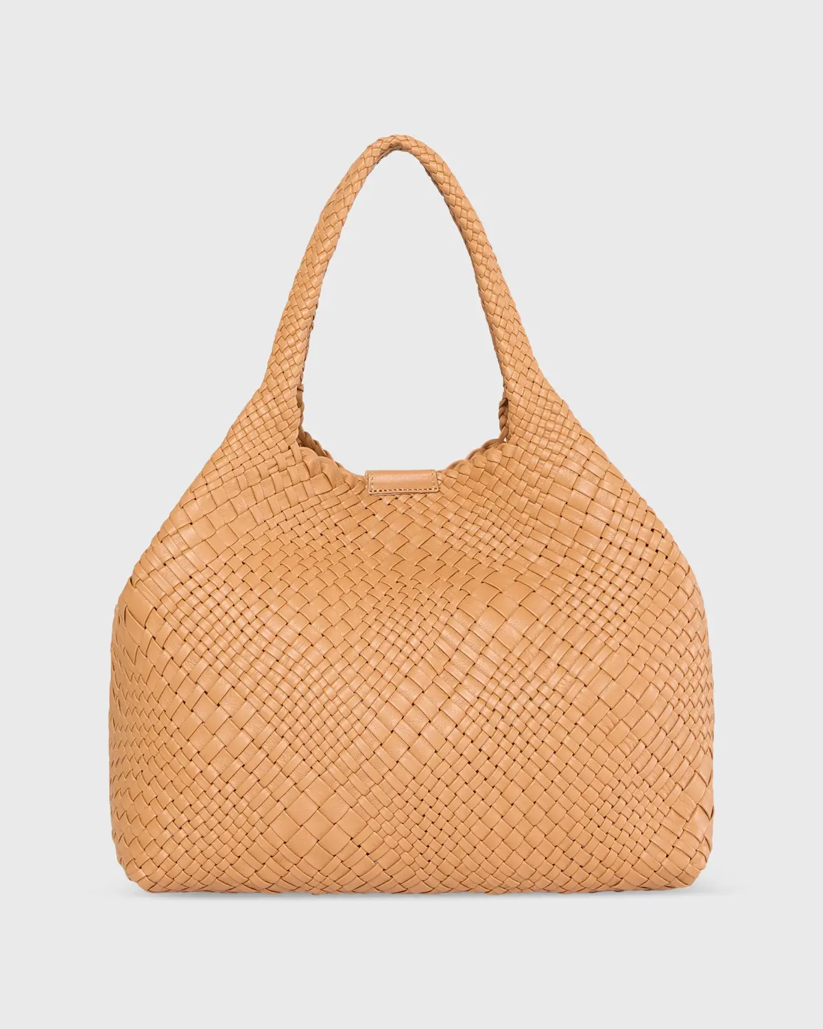 Mercato Handwoven Tote In Tobacco Leather 1