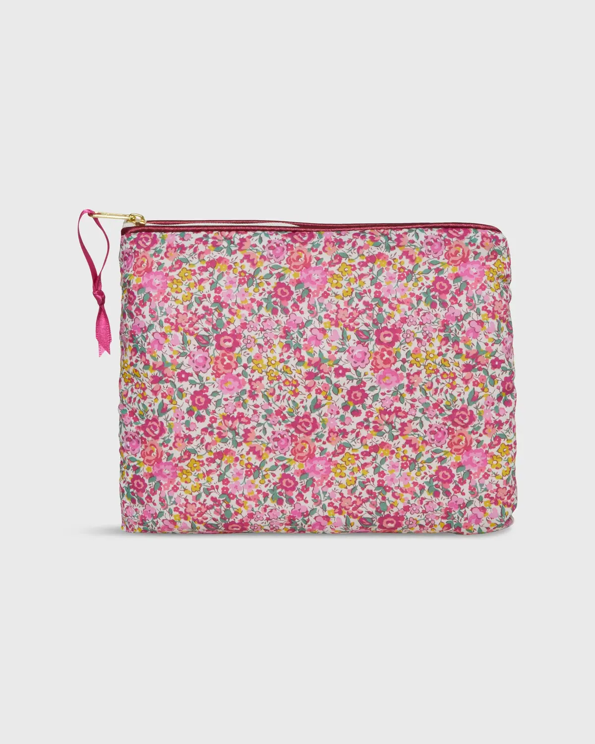 Soft Small Zip Pouch In Pink/Multi Emma & Georgina Liberty Fabric 1
