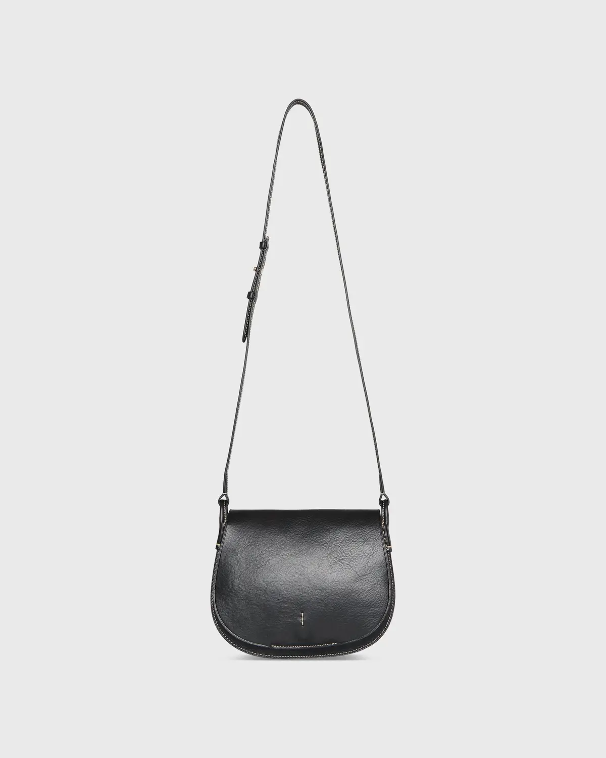 Medium Accordion Clara Crossbody Bag In Black Leather 1
