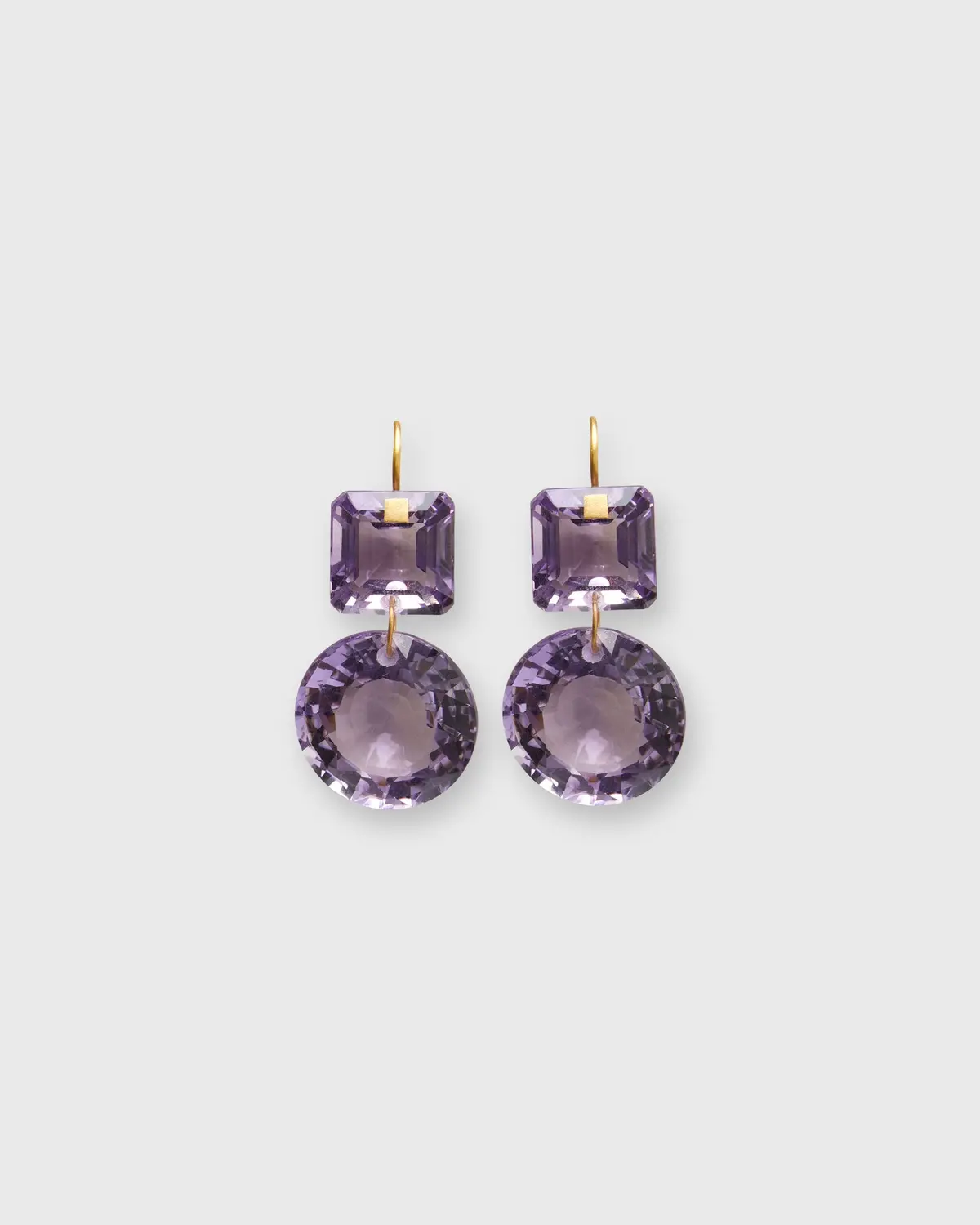 Square Incandescence Earrings In Amethyst 1