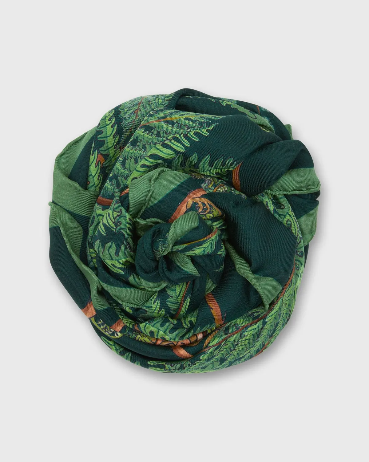 Square Scarf In Black/Green Fern 1