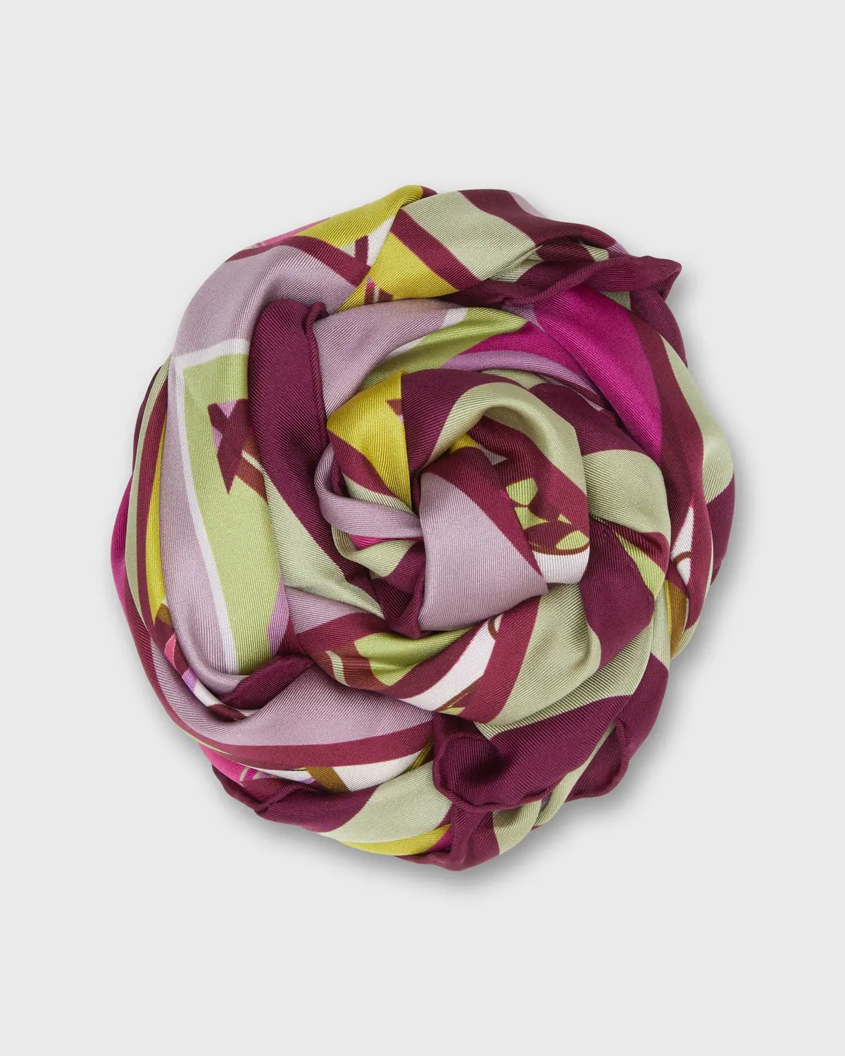 Square Scarf In Lime/Pink Kaleidoscope 1