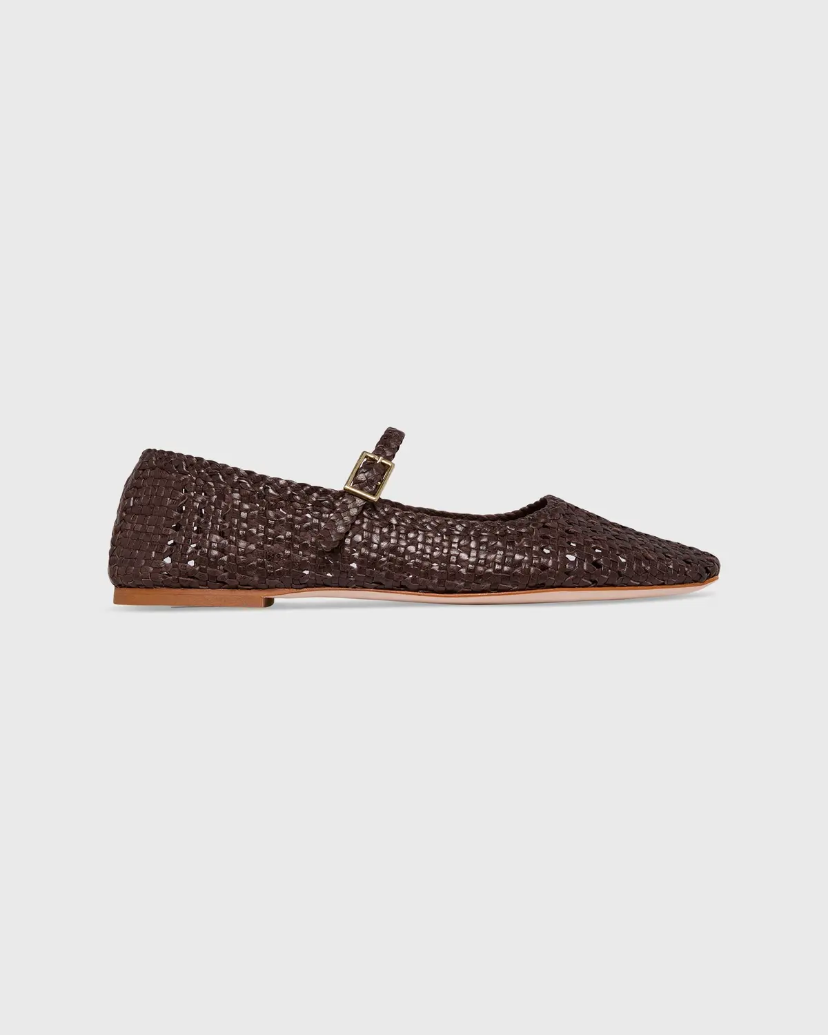 Handwoven Mary Jane In Chocolate Leather 1