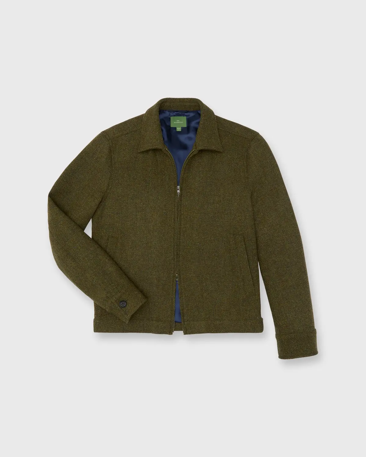 Scrambler Jacket In Olive Harris Tweed 1