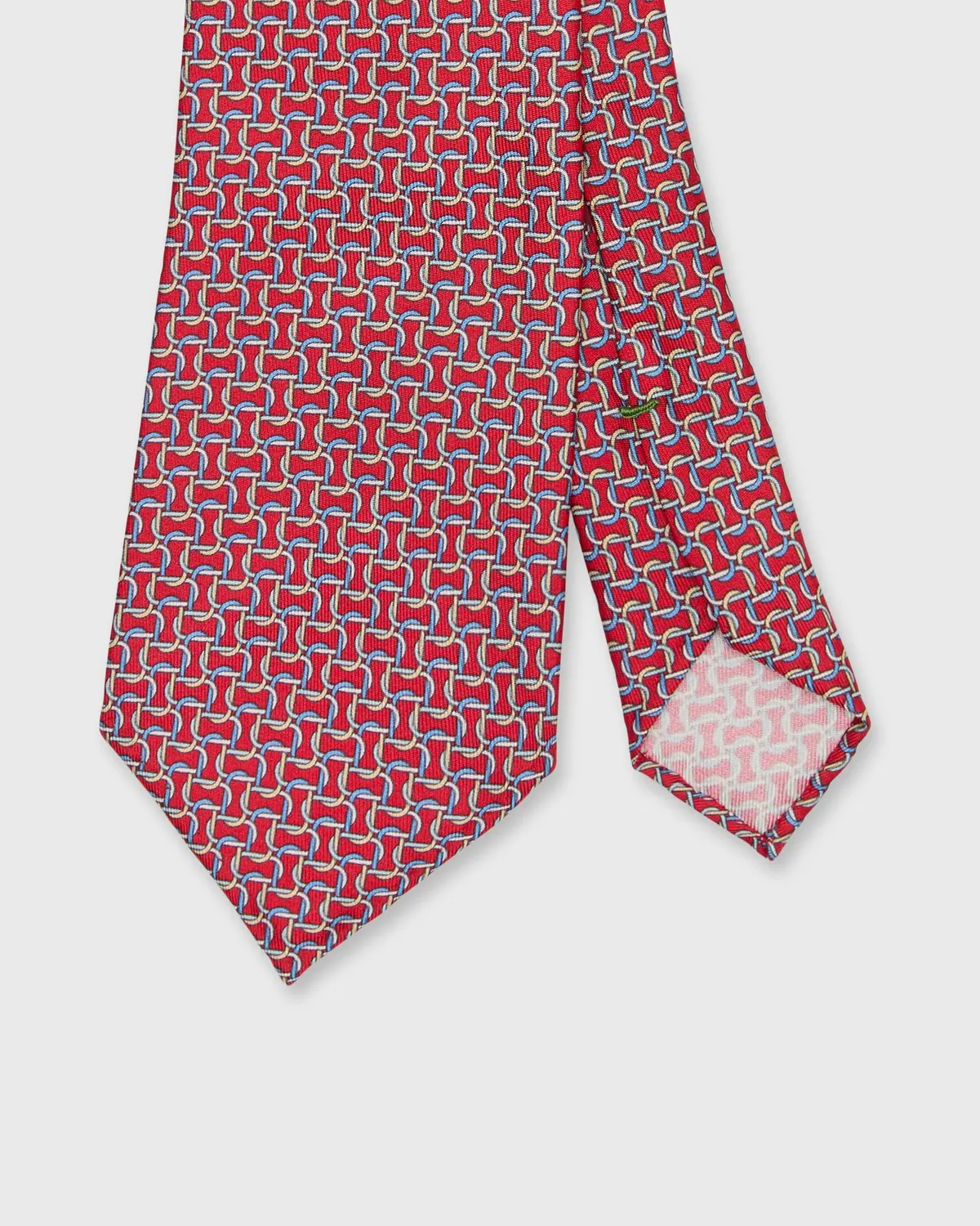 Silk Print Tie In Salmon/Sky/Lilac Links 1