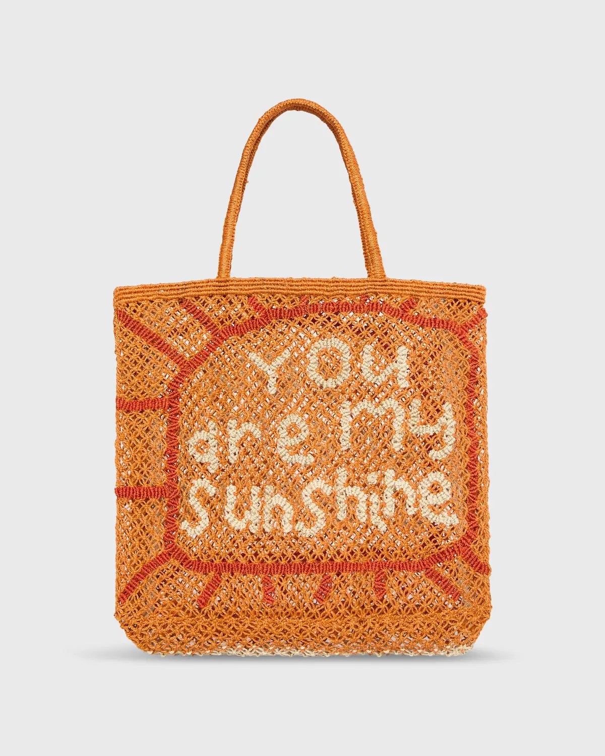 Large You Are My Sunshine Tote In Orange/Natural/Spice 1