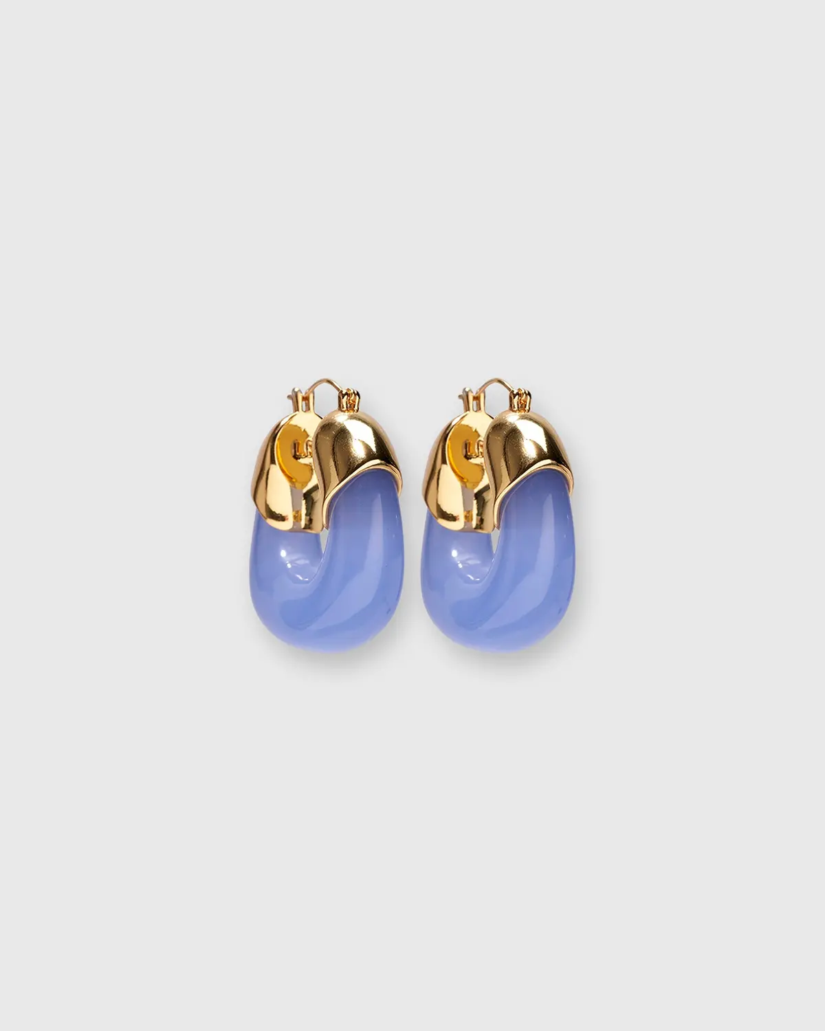 Mini Organic Hoop Earrings In Periwinkle 1