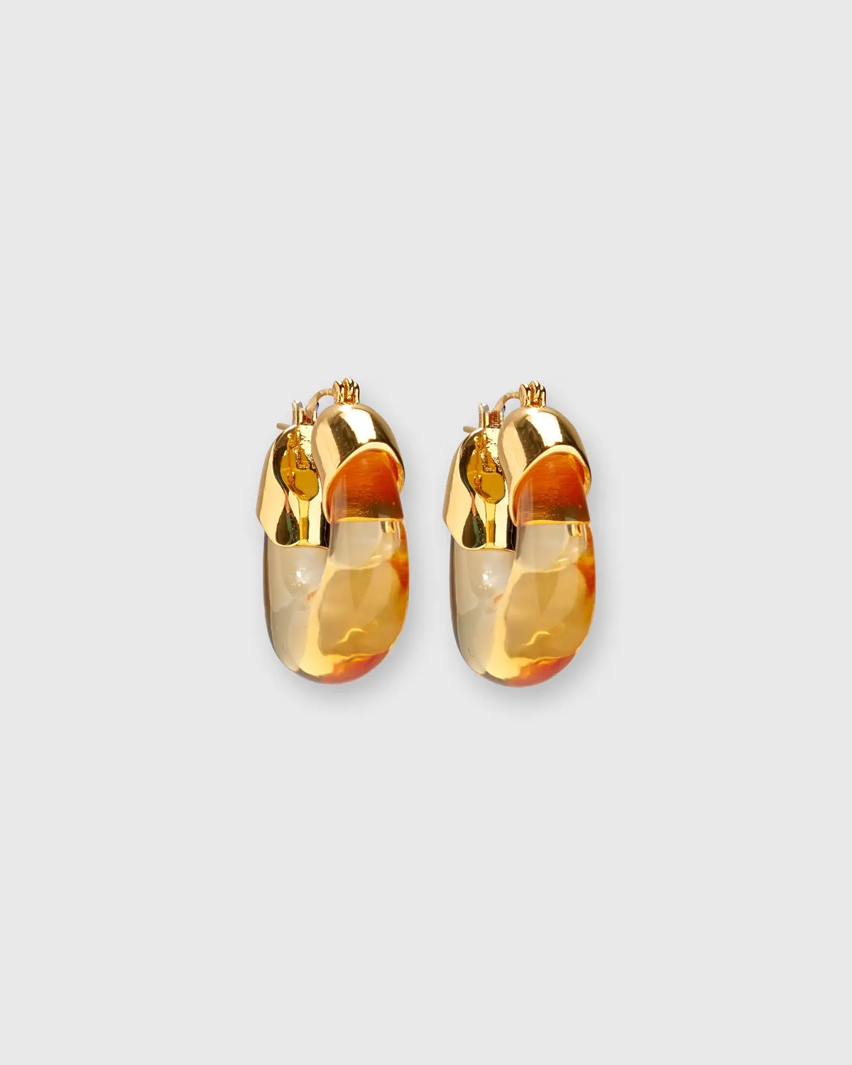 Mini Organic Hoop Earrings In Honey 1