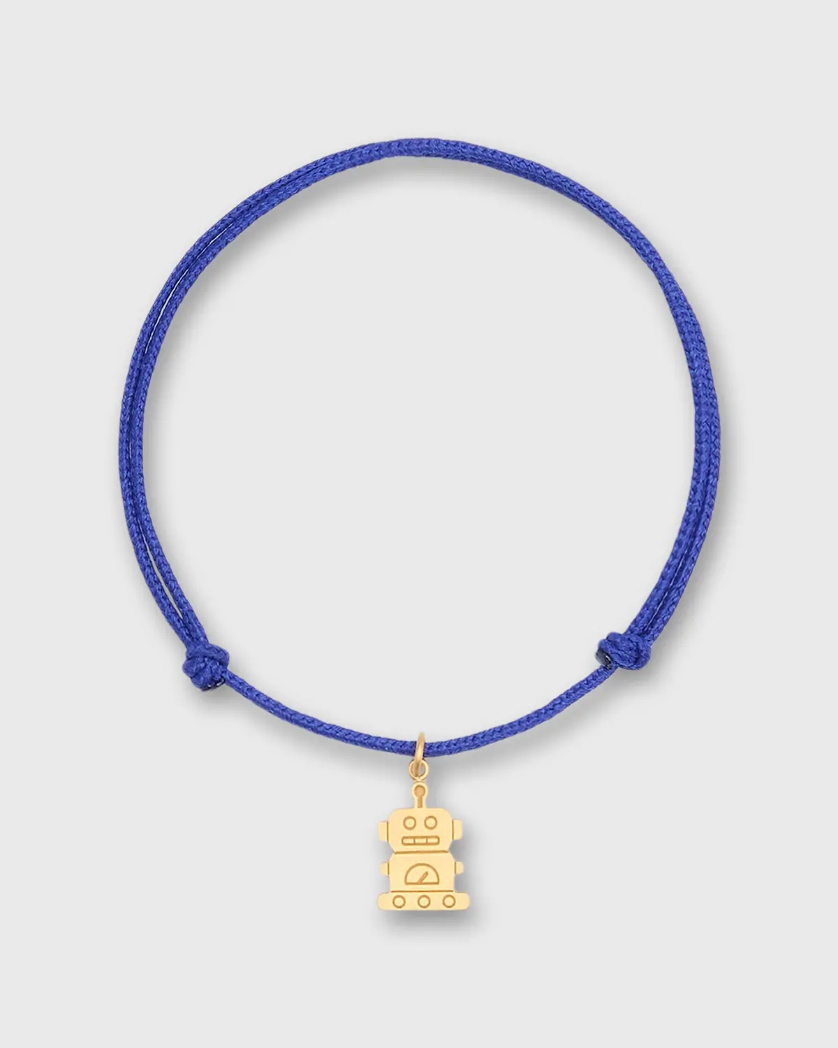 Robot Charm Bracelet In Gold/Assorted Color Cord 1