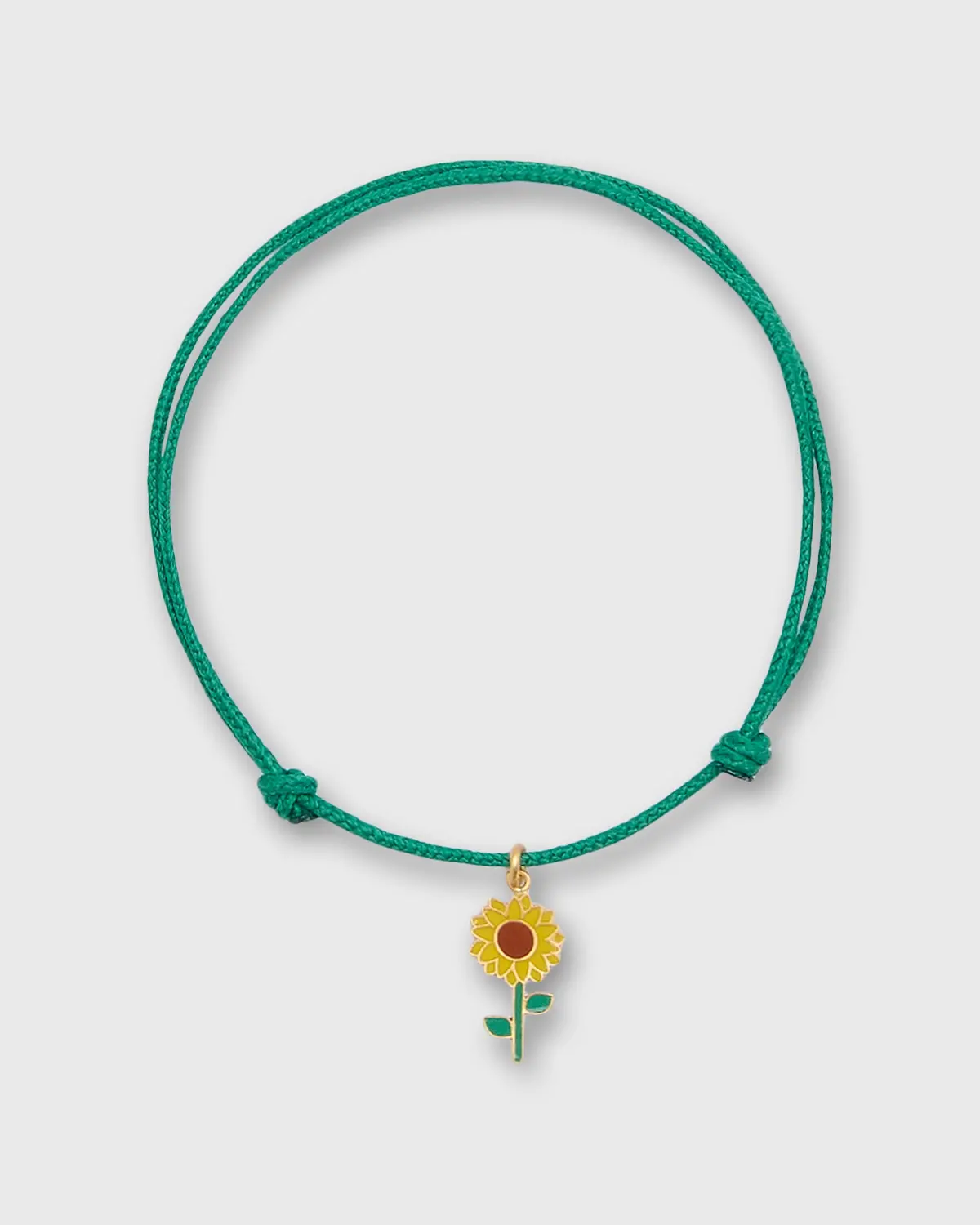 Sunflower Charm Bracelet In Gold/Assorted Color Cord 1