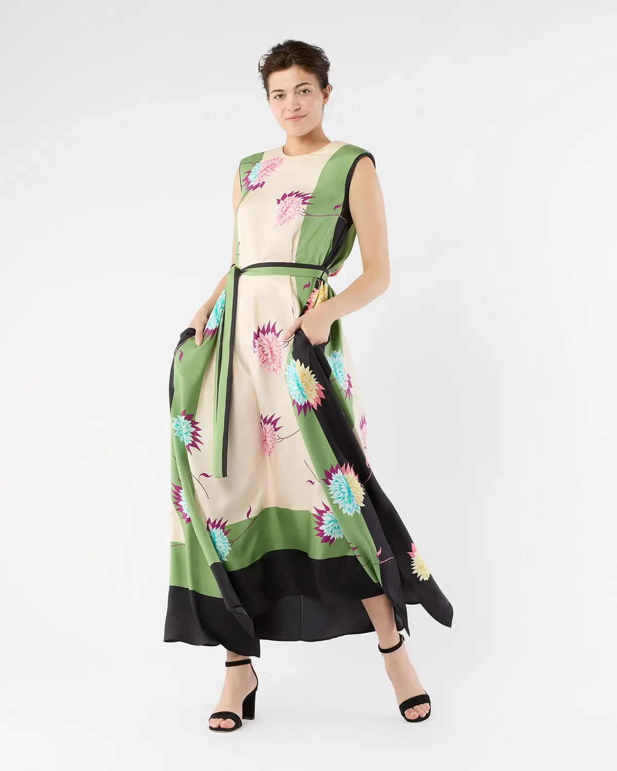 San Carlo Dress In Derby Silk Twill 1