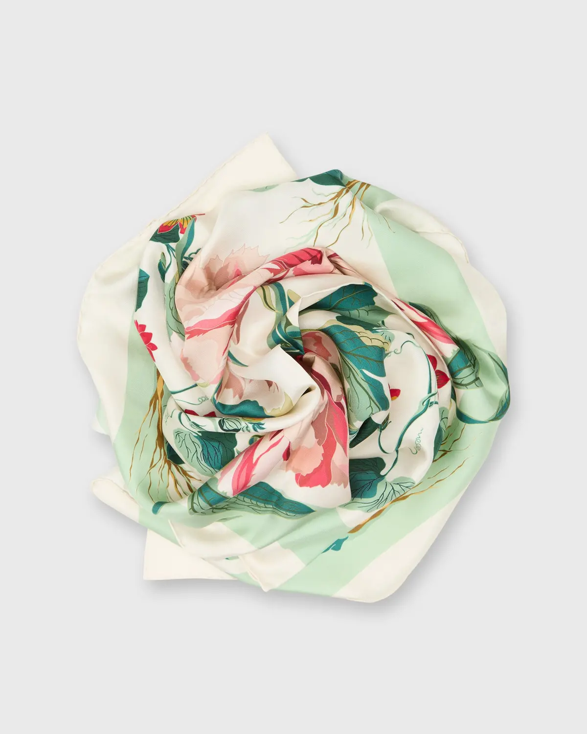 Silk Square Scarf In Vines 1
