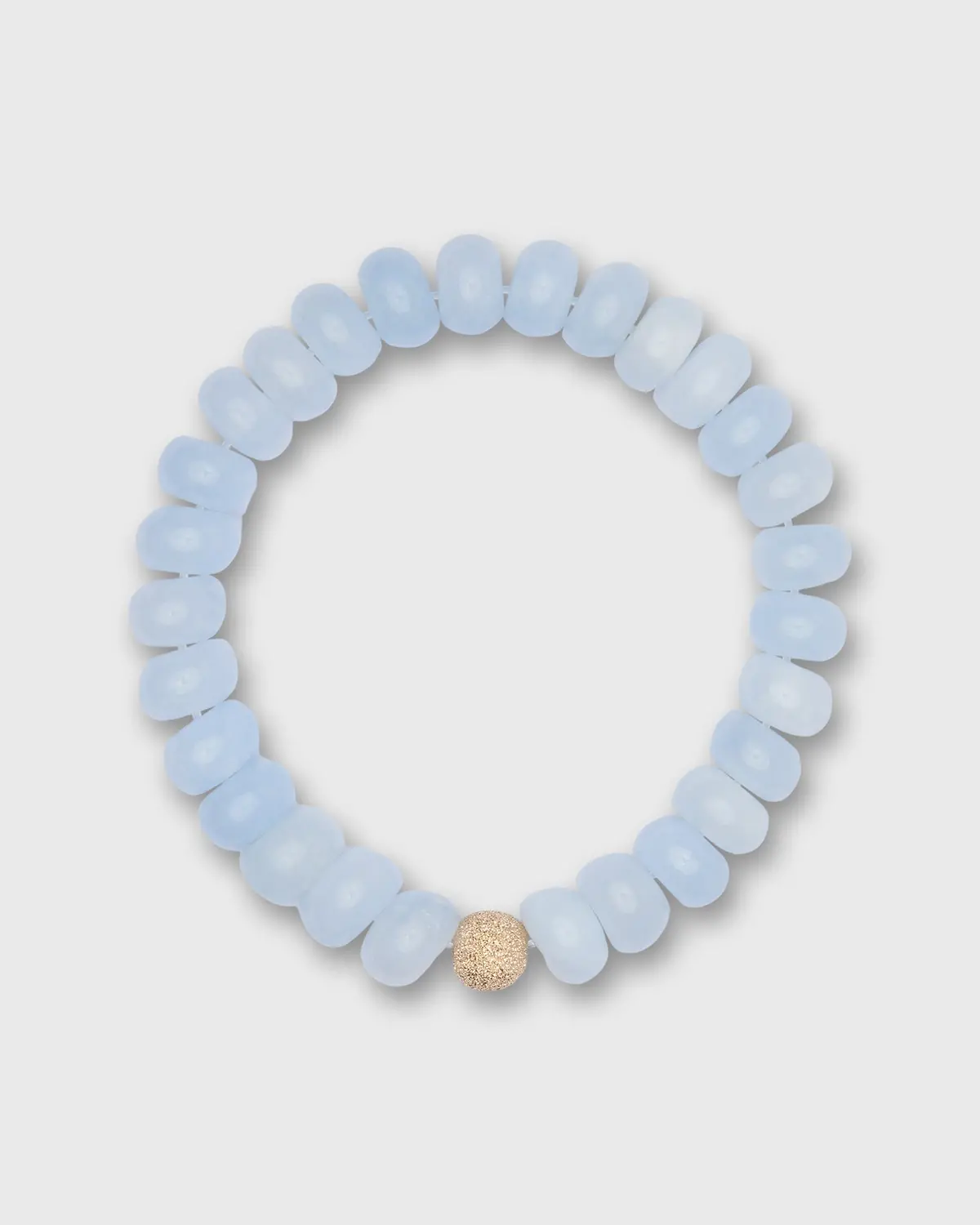 Semi Precious Beaded Bracelet In Blue Cloud Monochrome 1