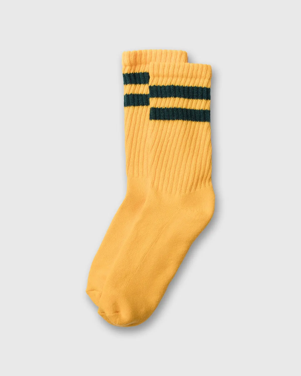 Retro Double Stripe Socks In Gold 1
