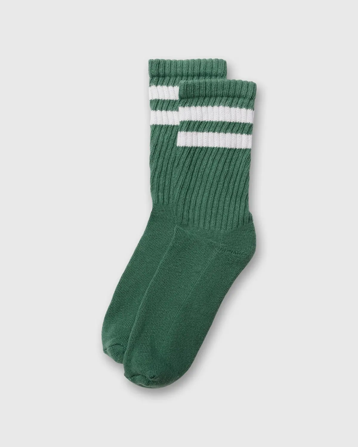 Retro Double Stripe Socks In Green 1