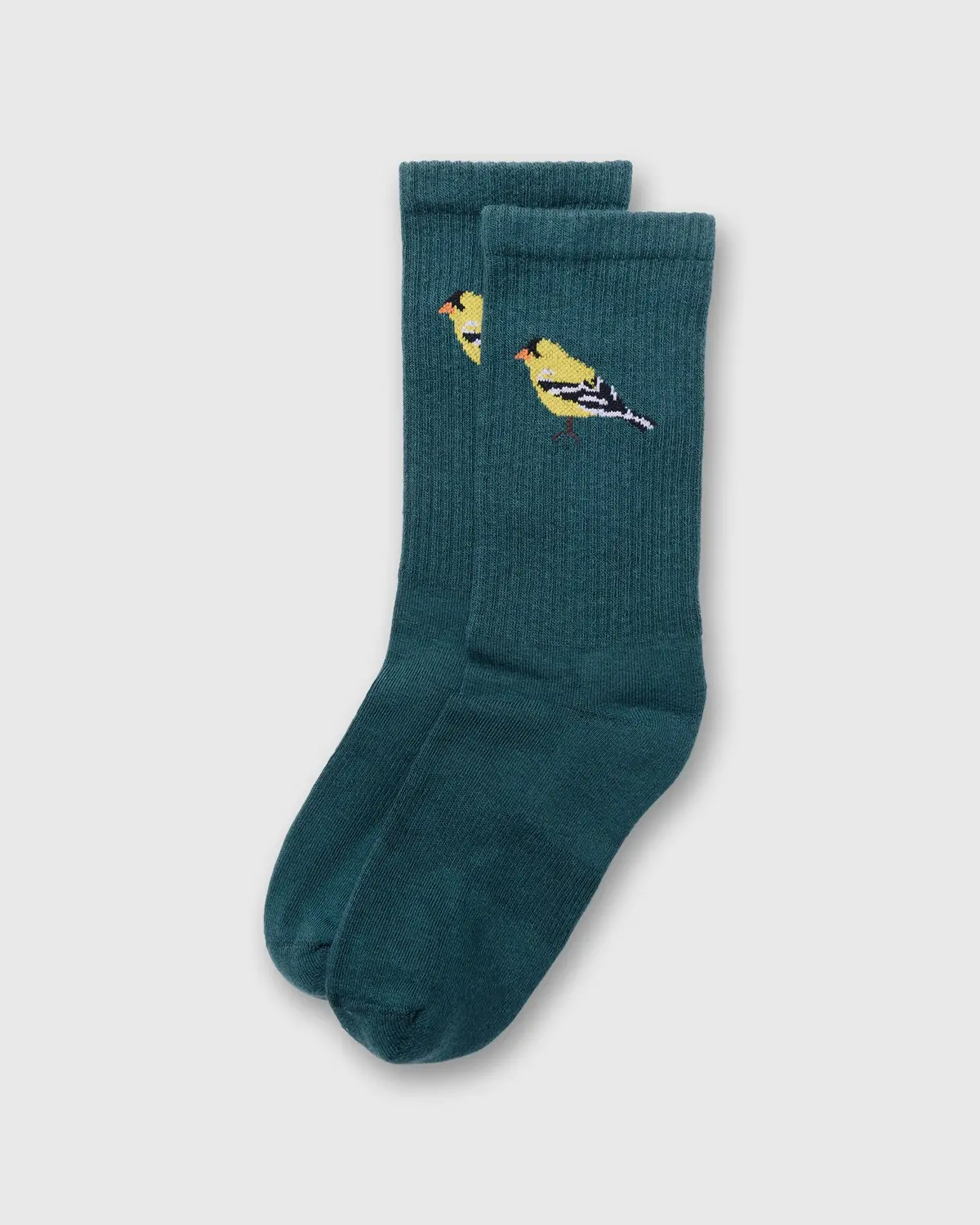 Flock Crew Socks In Gold Finch 1