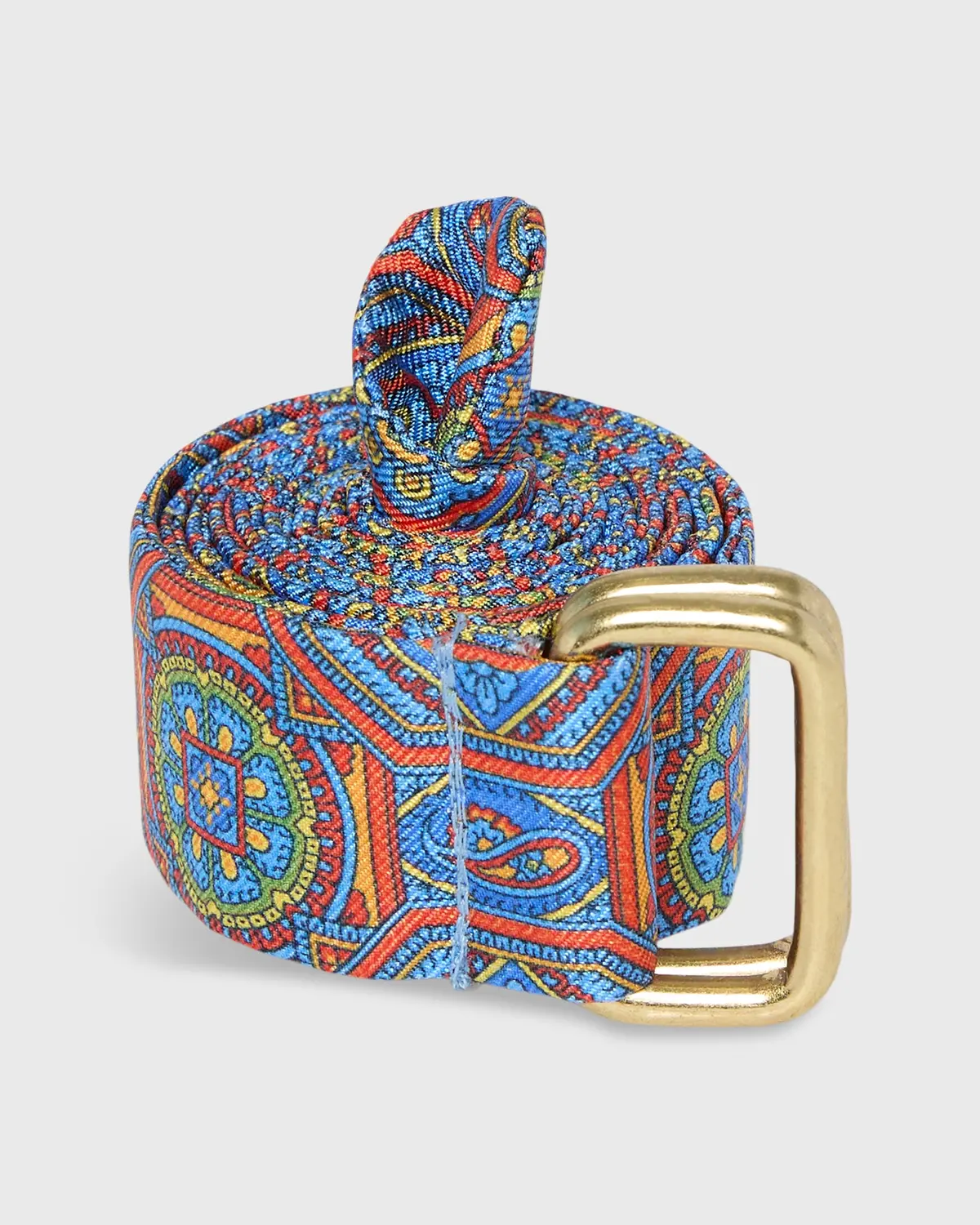 D-Ring Belt In Royal/Orange Alana Geometric 1