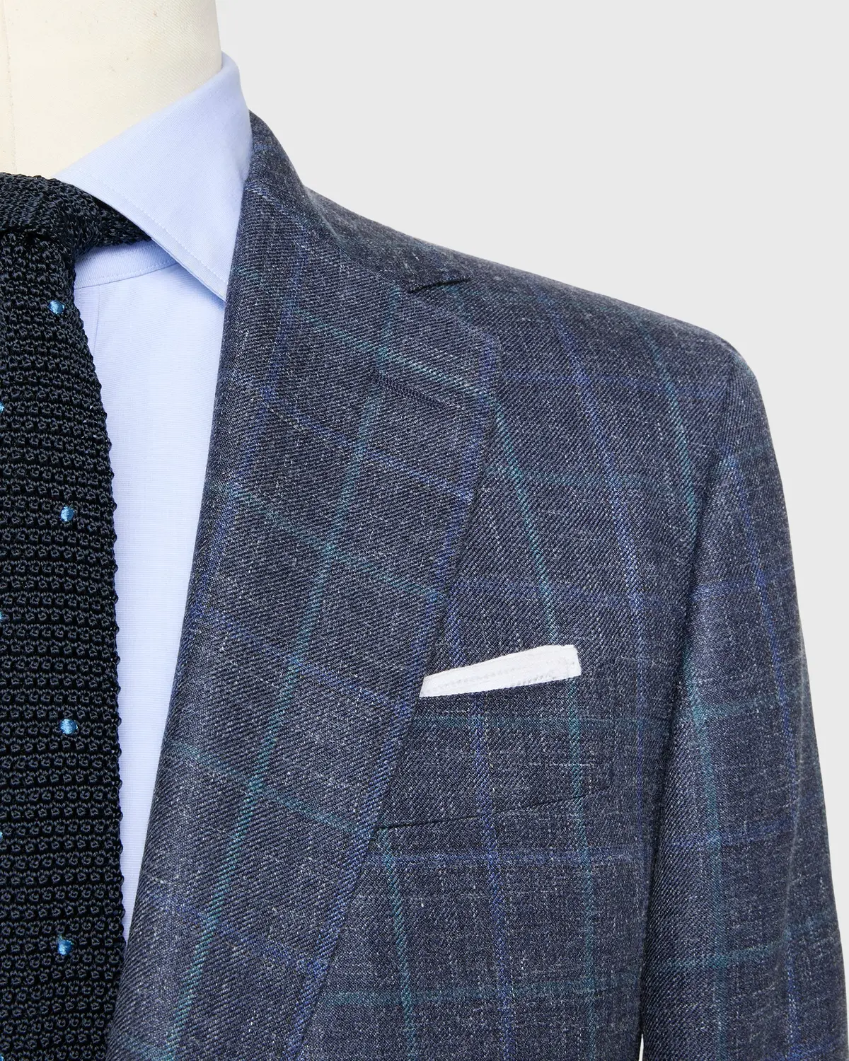 Virgil No. 2 Jacket In Navy/Blue/Aegean Windowpane Twill 2