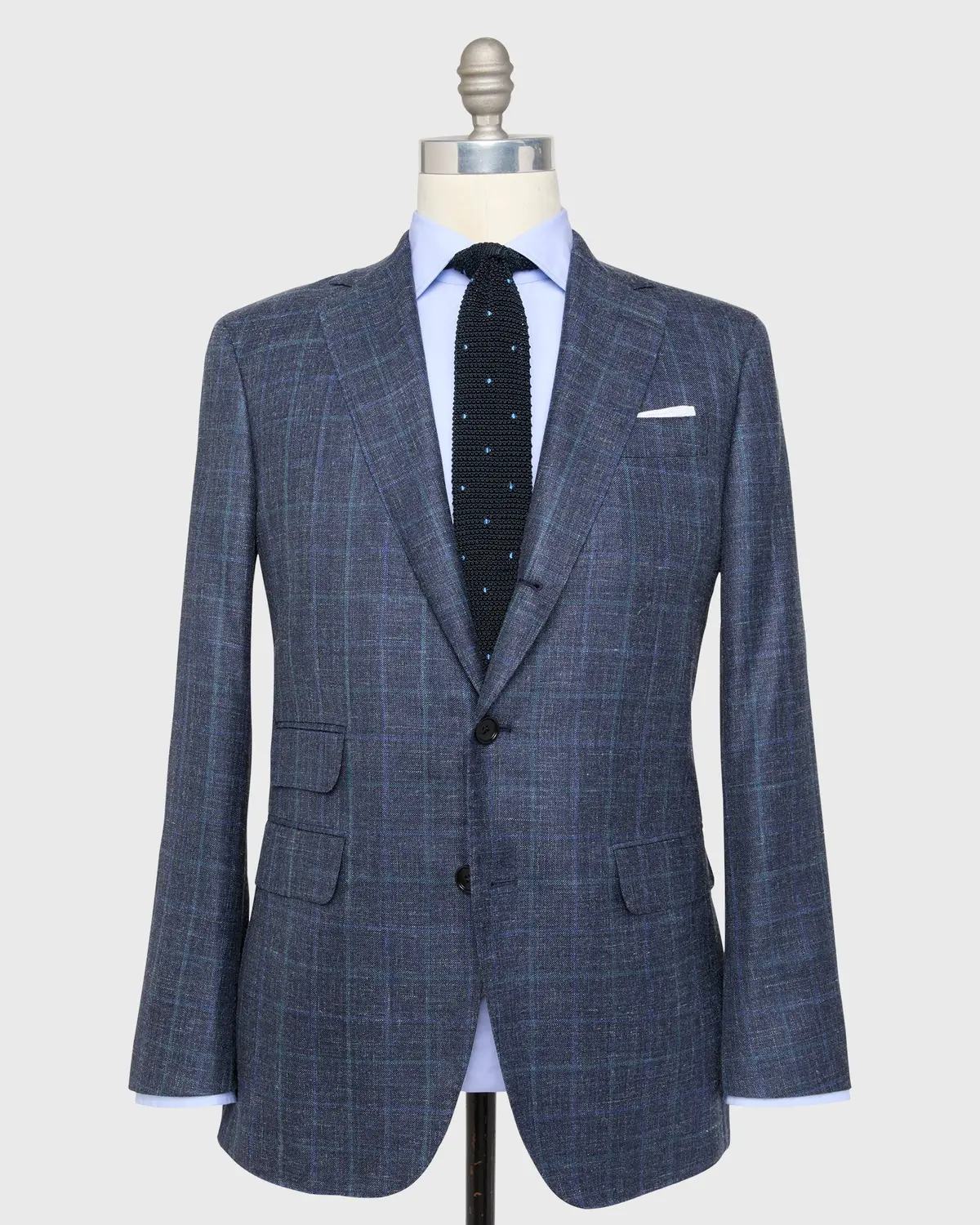 Virgil No. 2 Jacket In Navy/Blue/Aegean Windowpane Twill 1