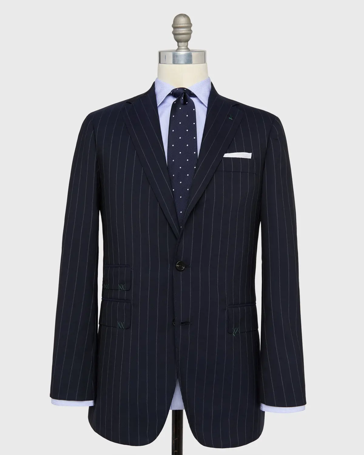 Virgil No. 4 Suit In Navy/Grey Chalk Stripe Plainweave 1