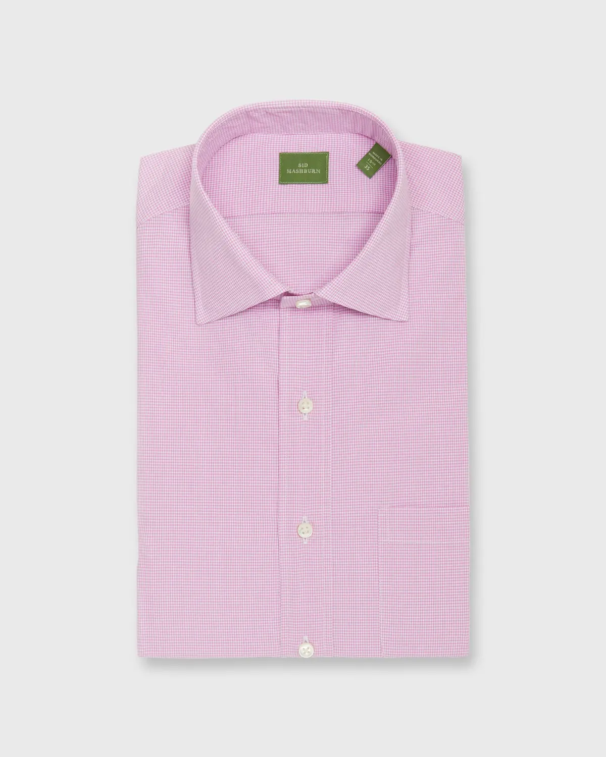 Spread Collar Dress Shirt In Orchid Micro Gingham 1