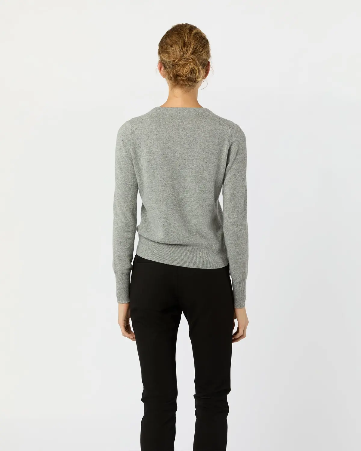 Rosie Cardigan In Mid Heather Grey Cashmere 5