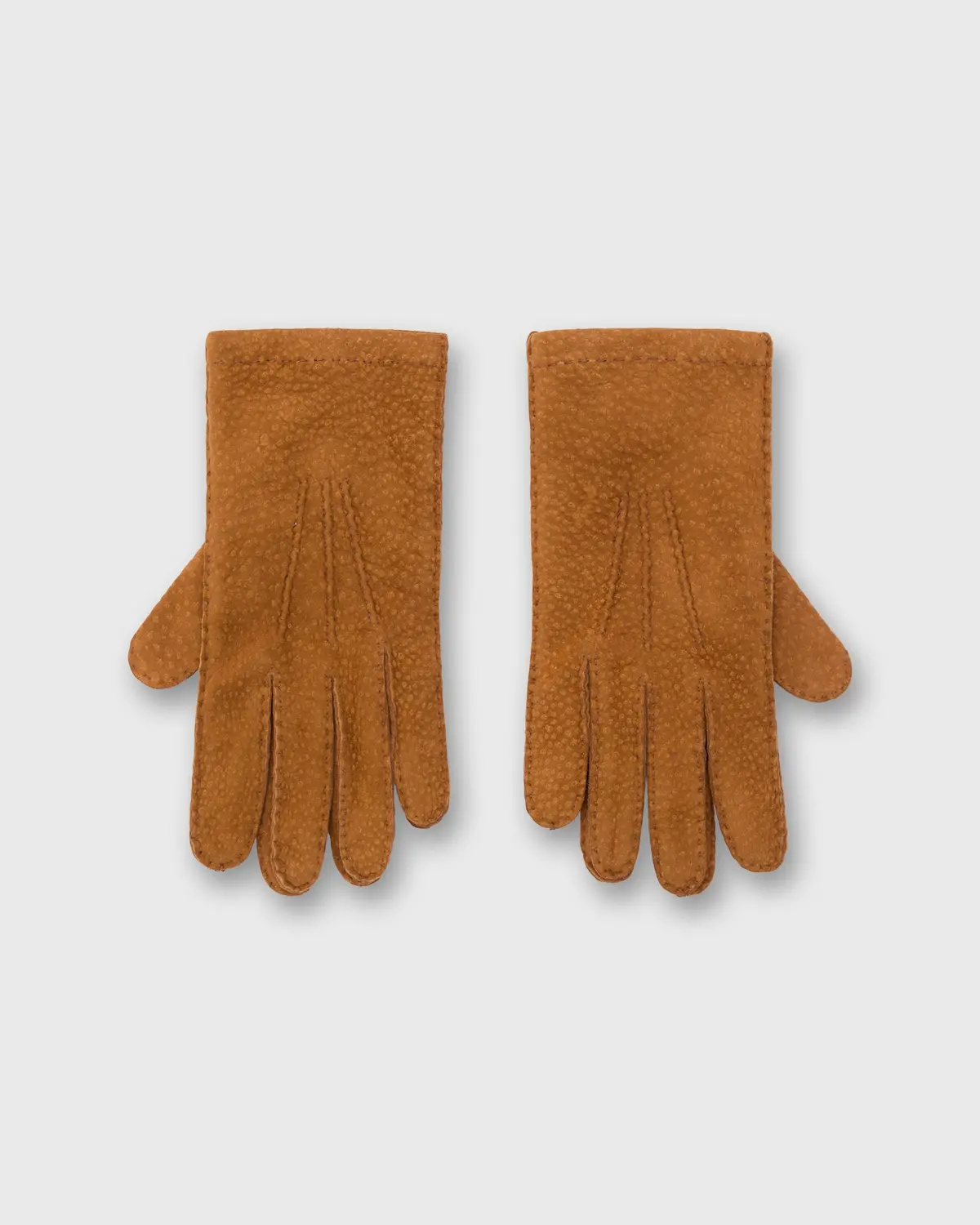 Hand-Stitched Cashmere-Lined Gloves In Medium Brown Carpinchos 1