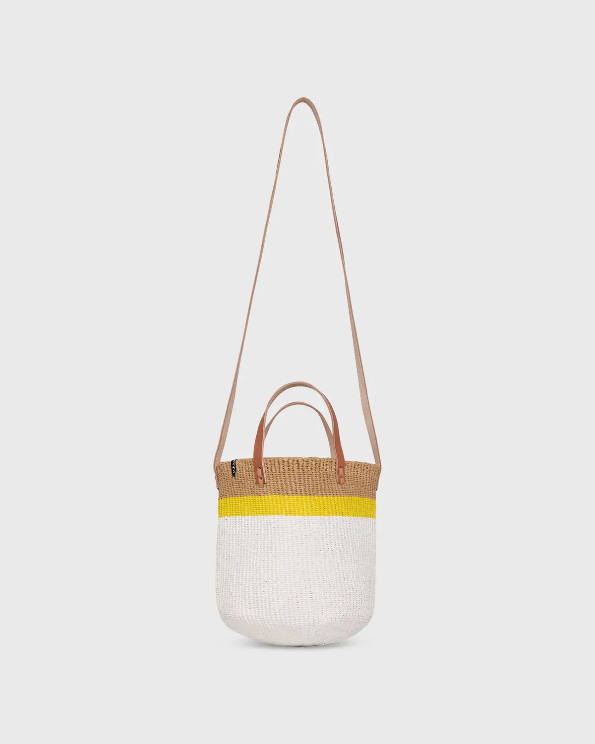 Small Kiondo Shopper Basket In Top Stripe Yellow 1