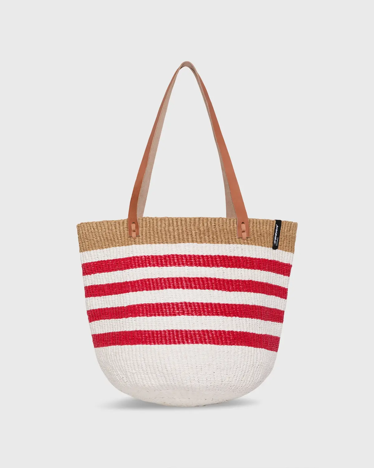 Kiondo Shopper Basket In Thin Stripe Red 1