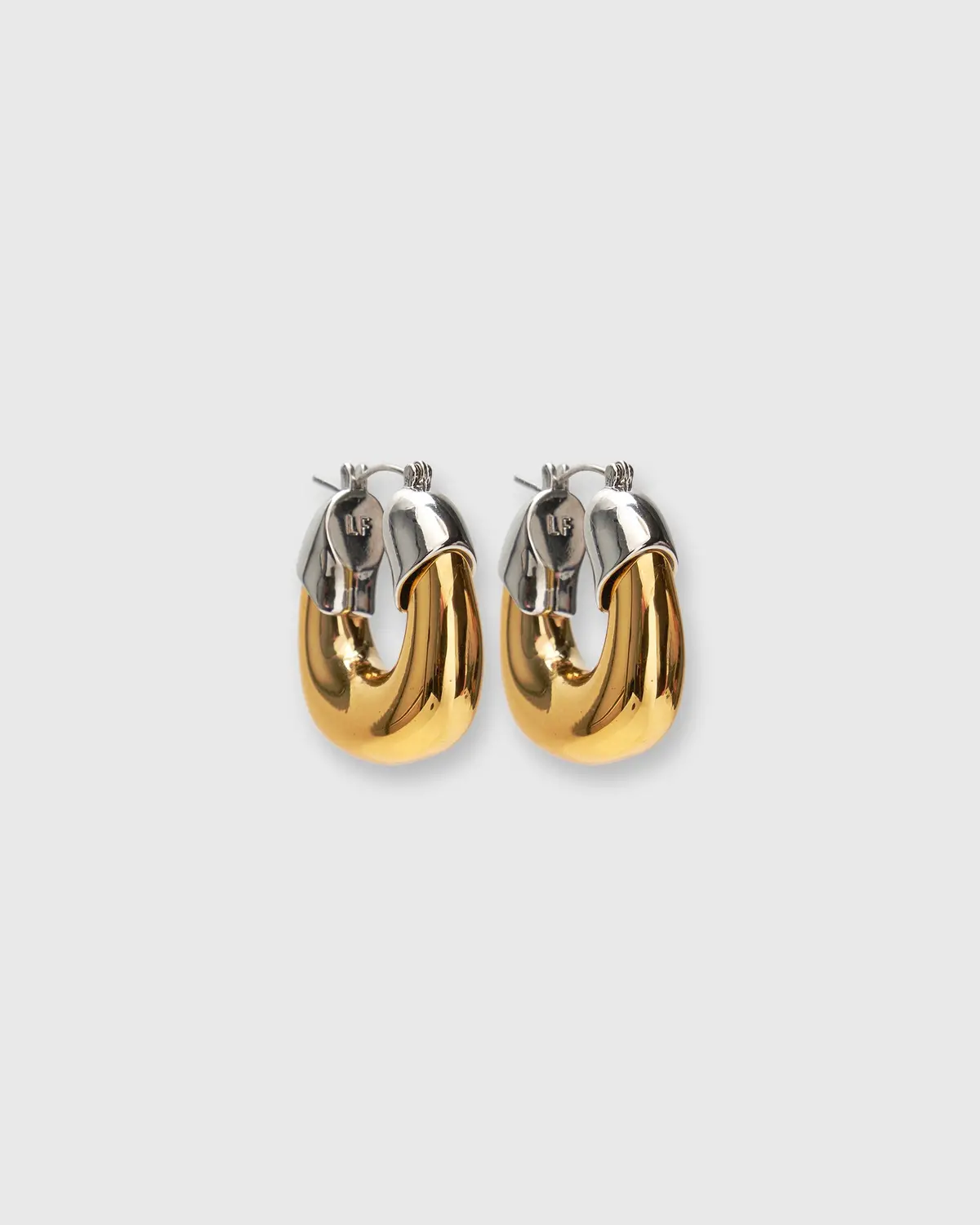 Mini Organic Hoop Earrings In Mix Metal 1