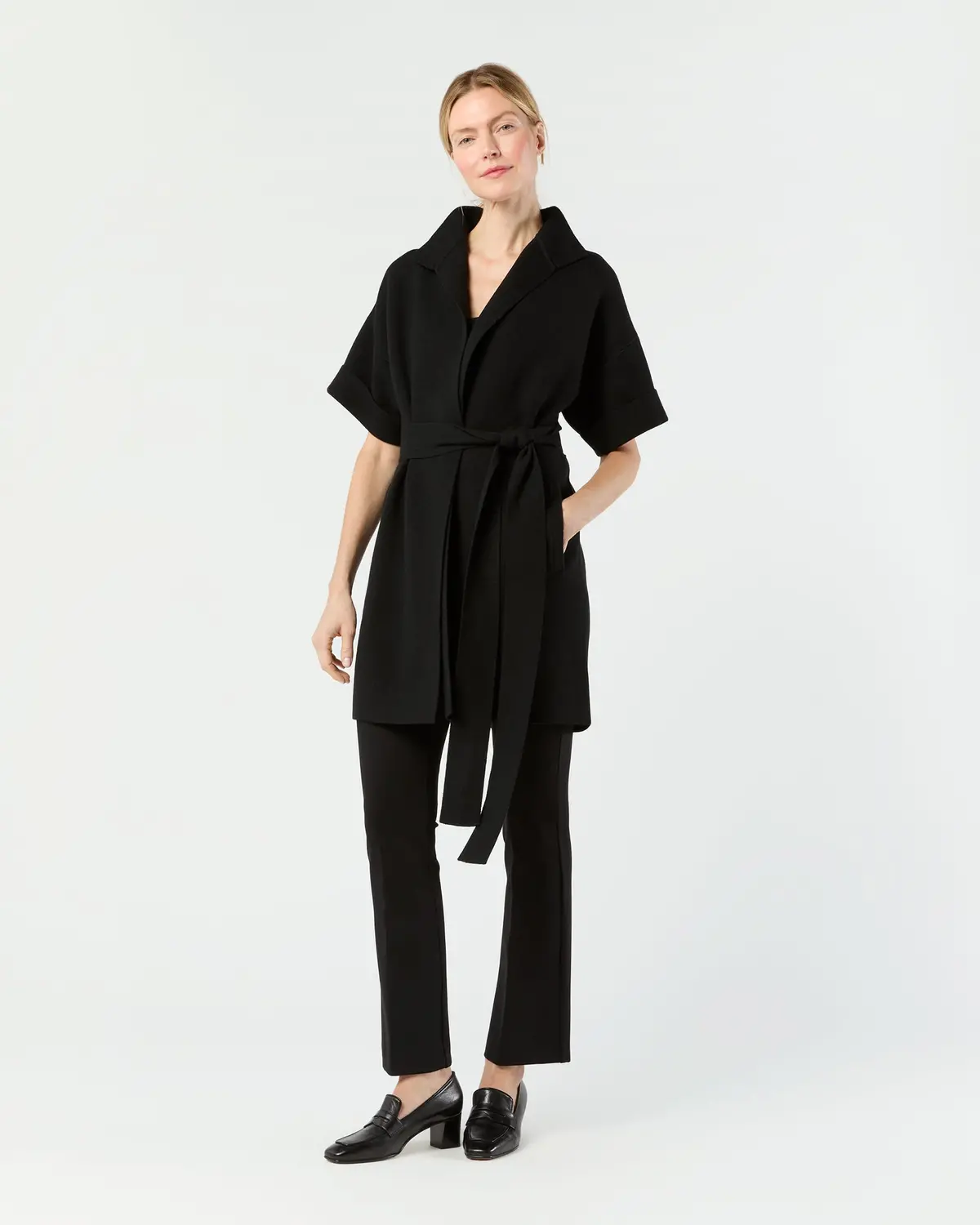 Julia Cardigan In Black Extra Fine Merino Wool 1