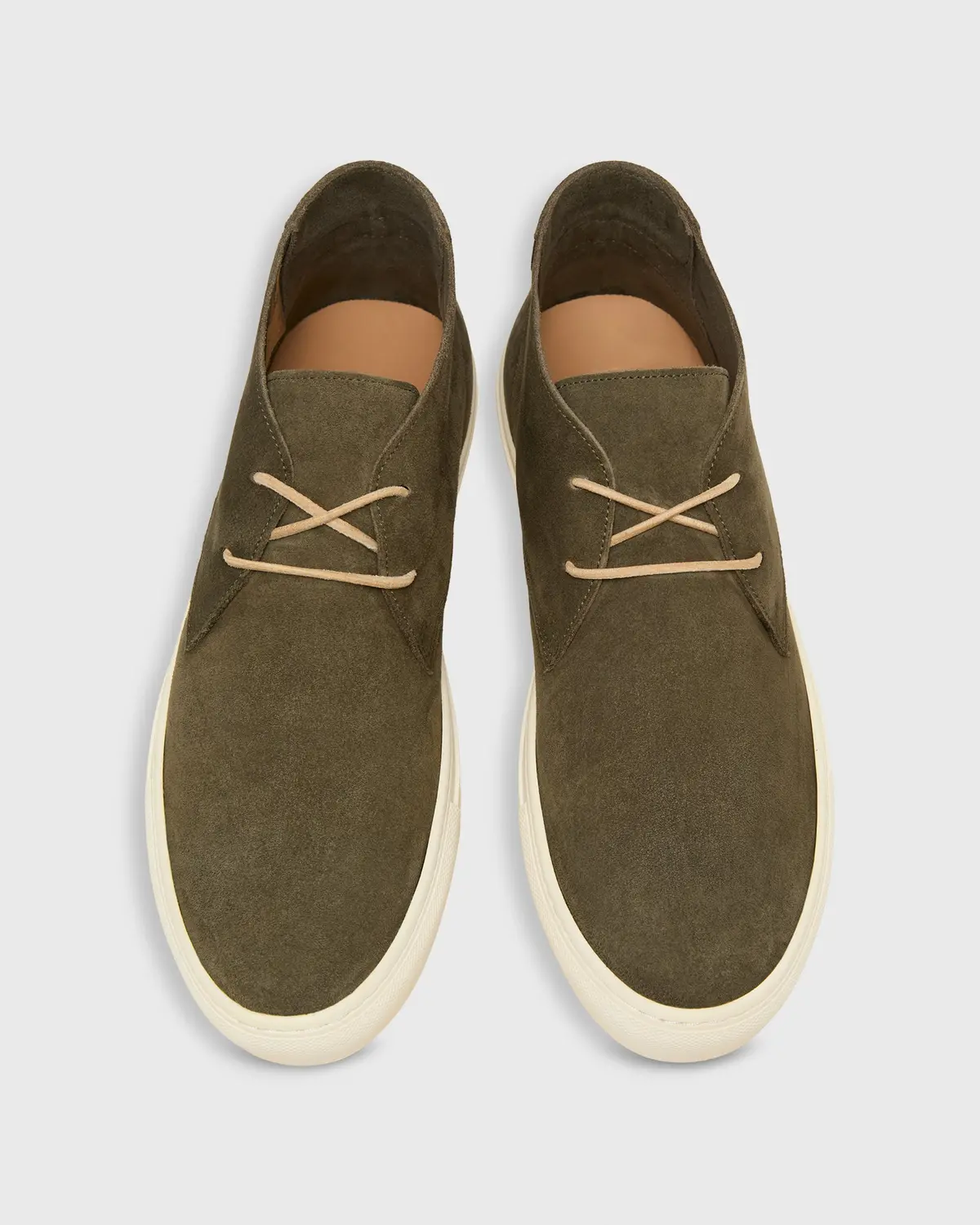 Chukka Lace-Up Sneaker In Olive Suede 1