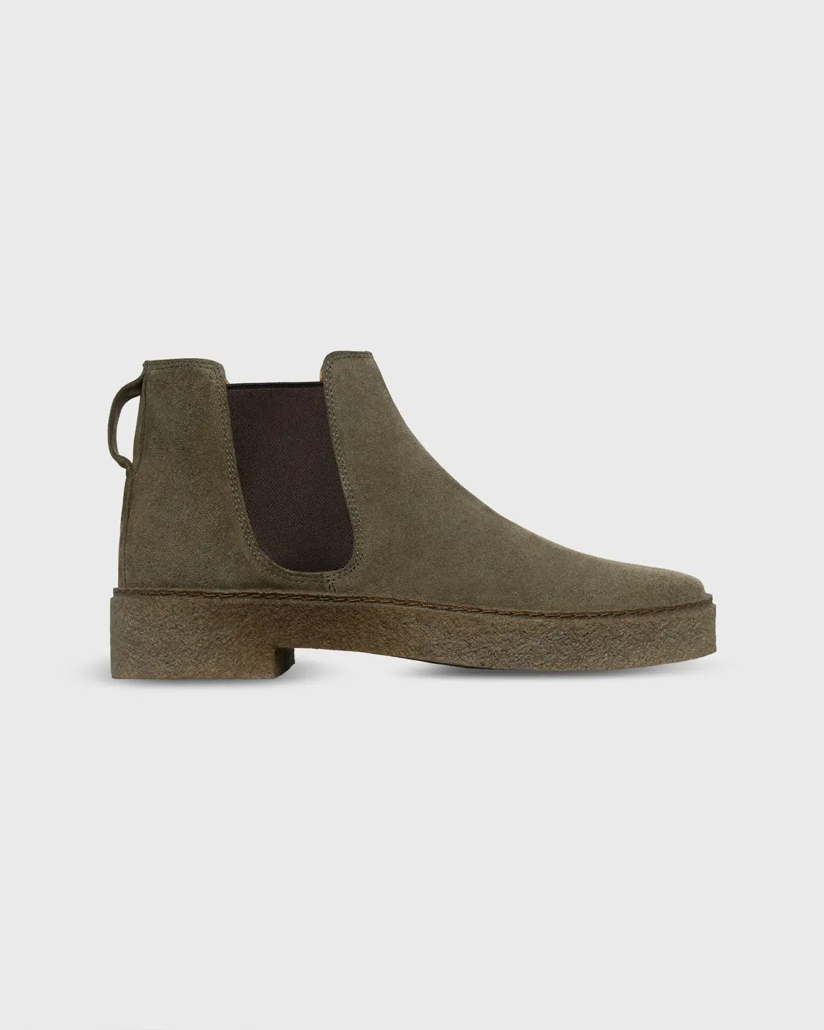 Crepe-Soled Chelsea Boot In Olive Suede 2