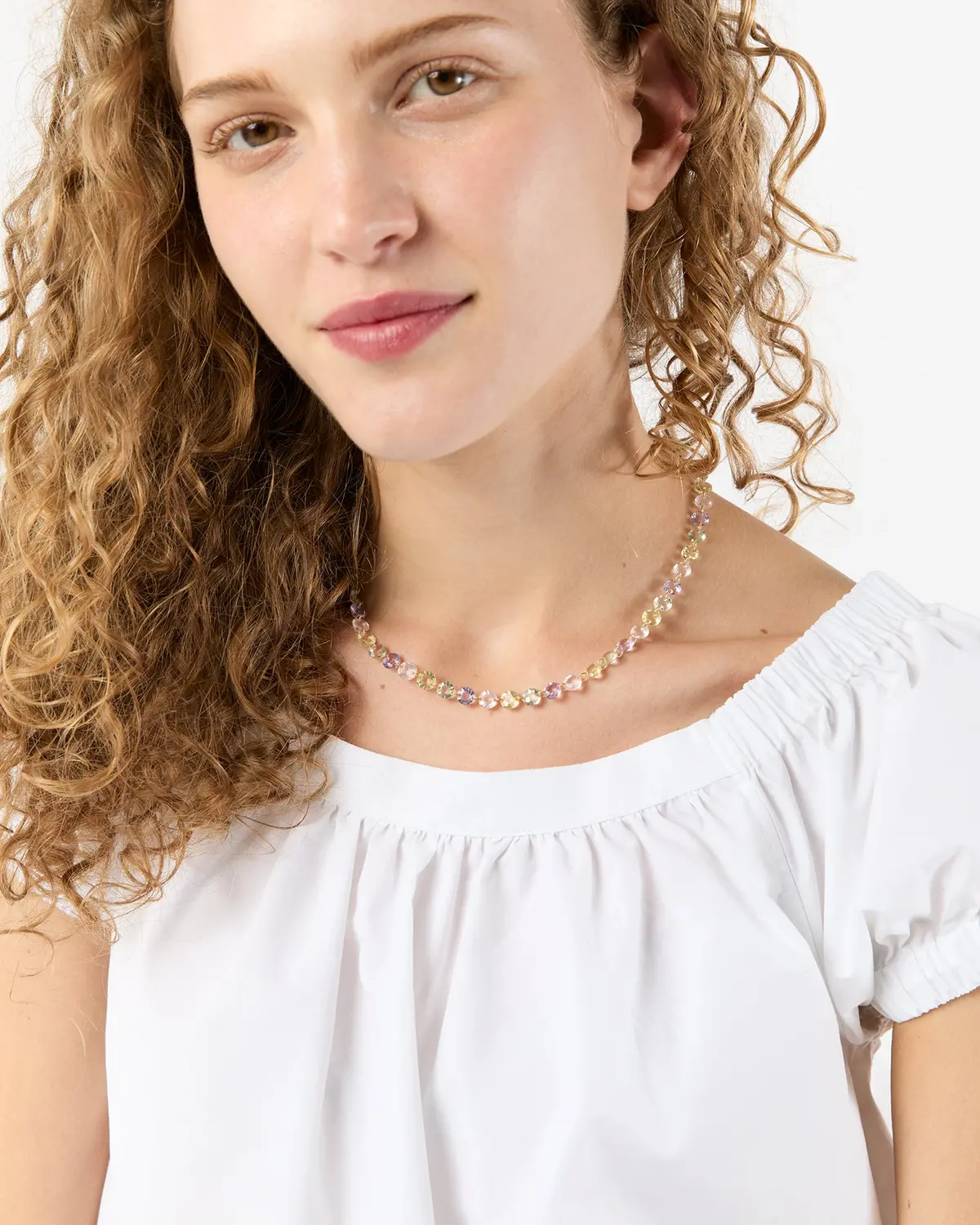 Small Lady Like Necklace In Multicolored Pastel 2