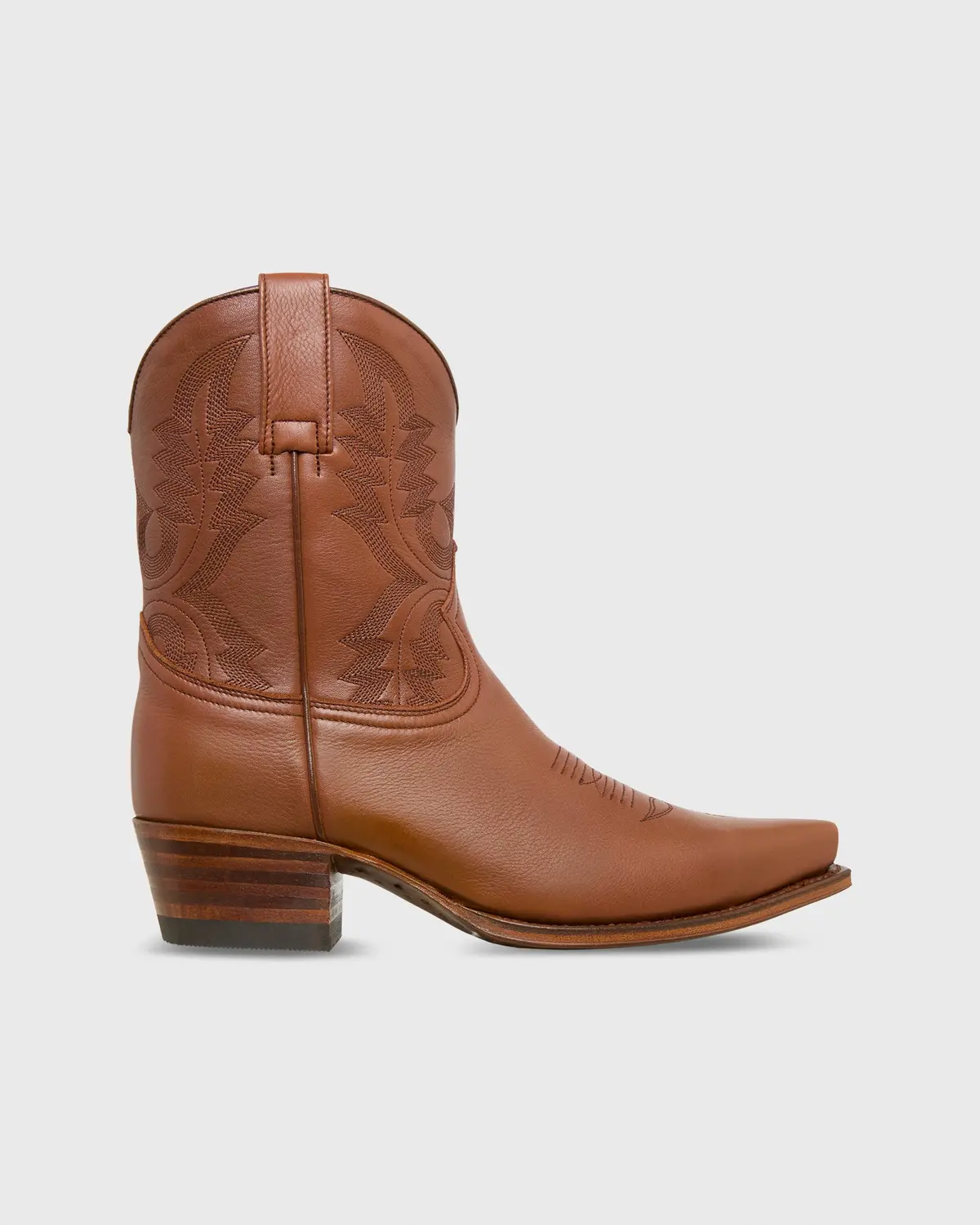 Marie Cowboy Boot In Tobacco Leather 1