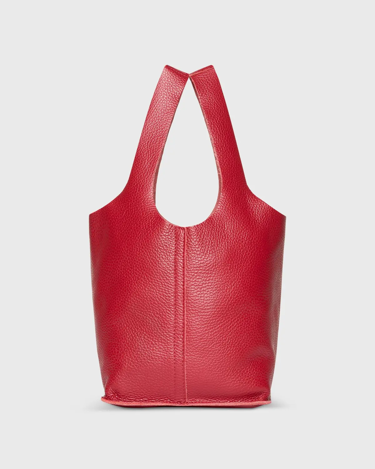 Paola Bucket Bag In Crimson Leather 1