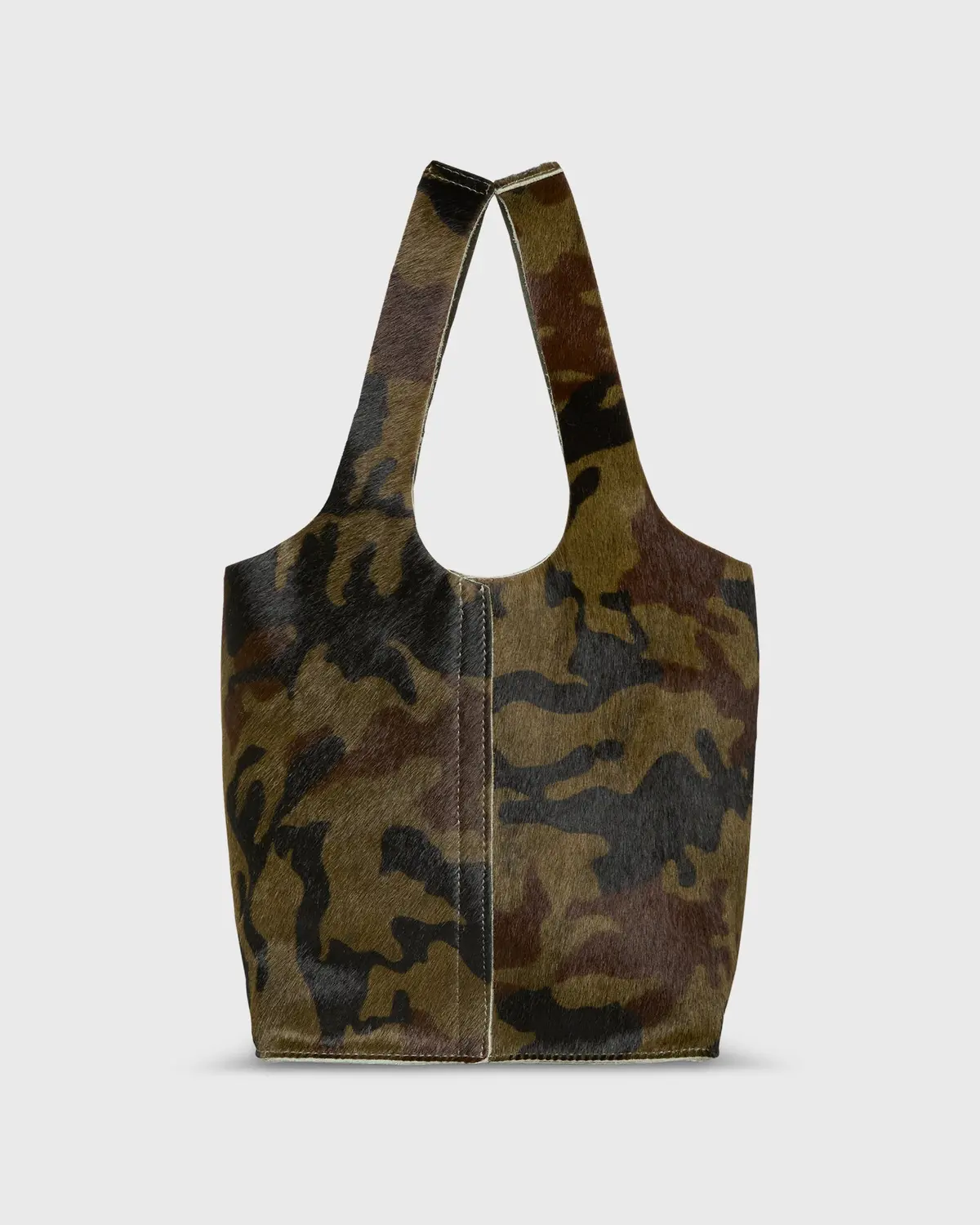 Paola Bucket Bag In Camouflage Calf Hair 1