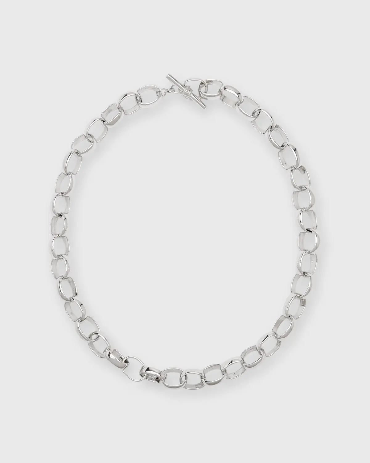 Oval Link Necklace In Sterling Silver 1